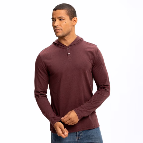 Threads 4 Thought Durable Henley T-Shirt Hoodie - Men's