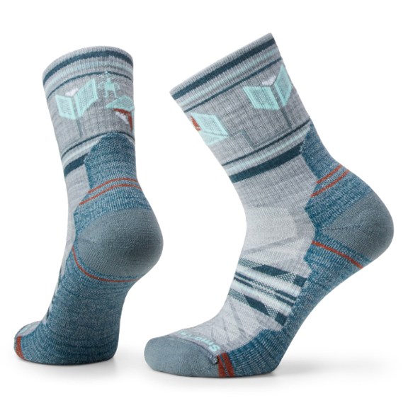 Smartwool Hike Light Cushion Castle Peak Pattern Mid Crew Socks - Women's