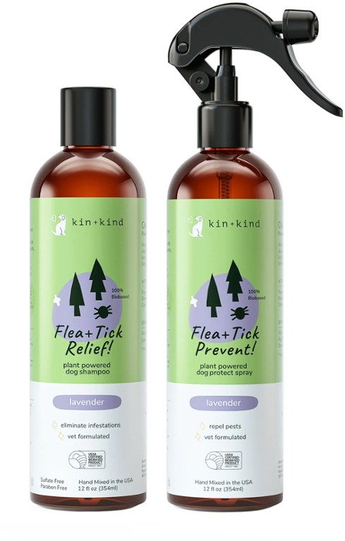 kin+kind Flea and Tick Spray and Shampoo Set
