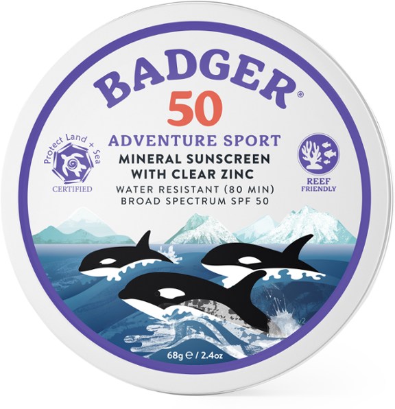 Badger SPF 50 Adventure Sport Mineral Sunscreen - 2.4 oz. Tin