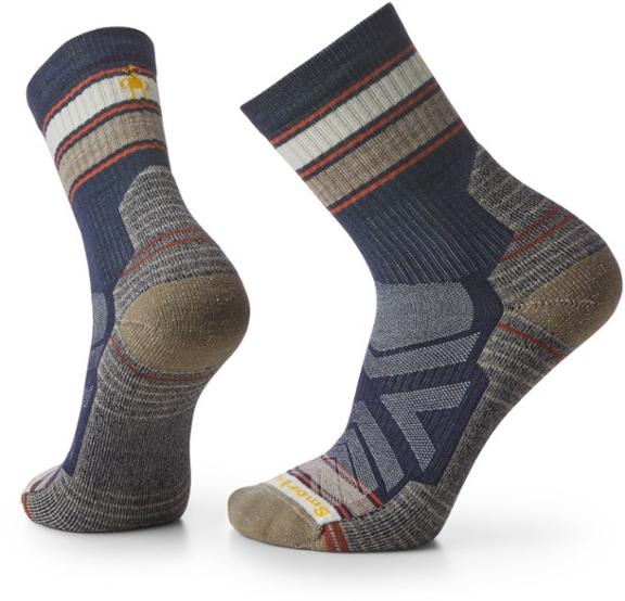 Smartwool Performance Hike Light Cushion Striped Mid Crew Socks - Men's