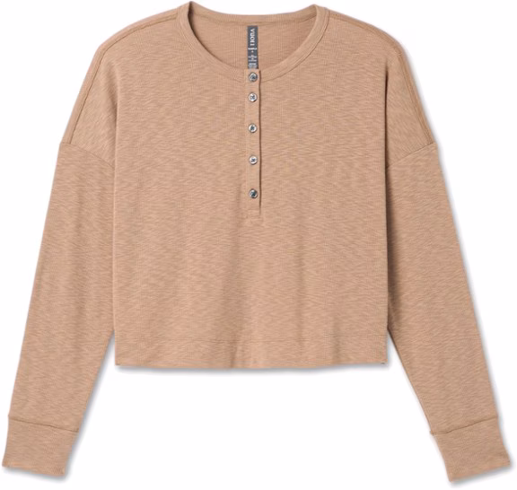 Vuori Long-Sleeve Sunrise Oversize Henley Shirt - Women's