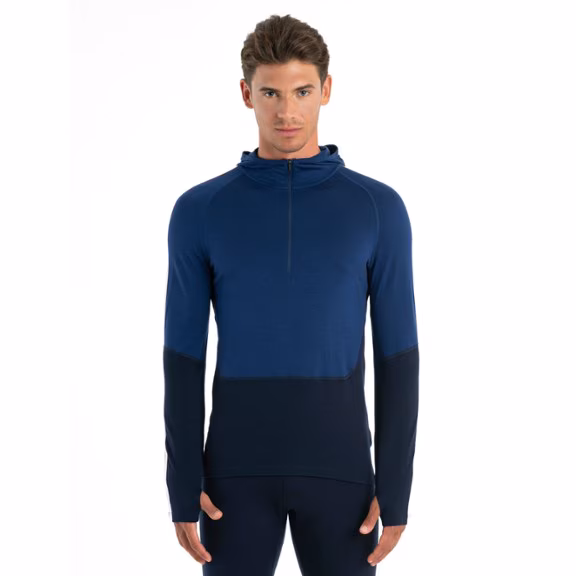 Icebreaker Merino 200 Sonebula Long-Sleeve Half-Zip Hood Base Layer Top - Men's