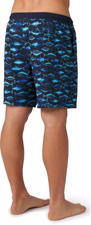 Free Country Contrast Elastic Swim Shorts - Men's