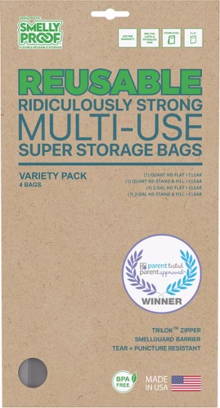 Smelly Proof Reusable Heavy-Duty Storage Bags Variety Pack - Set of 4