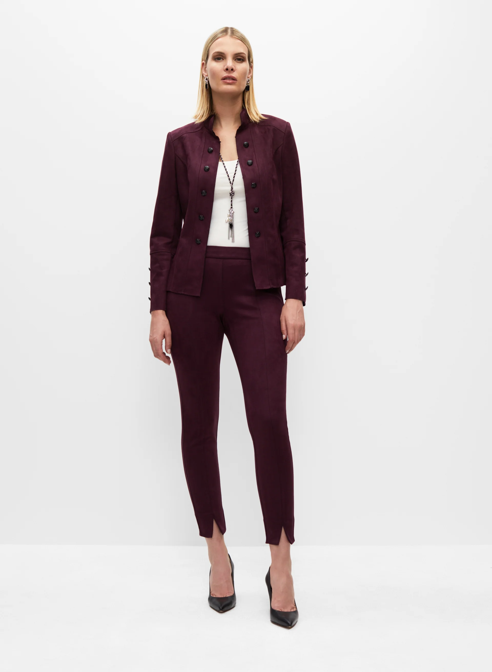 Faux Suede Pull-On Pants
