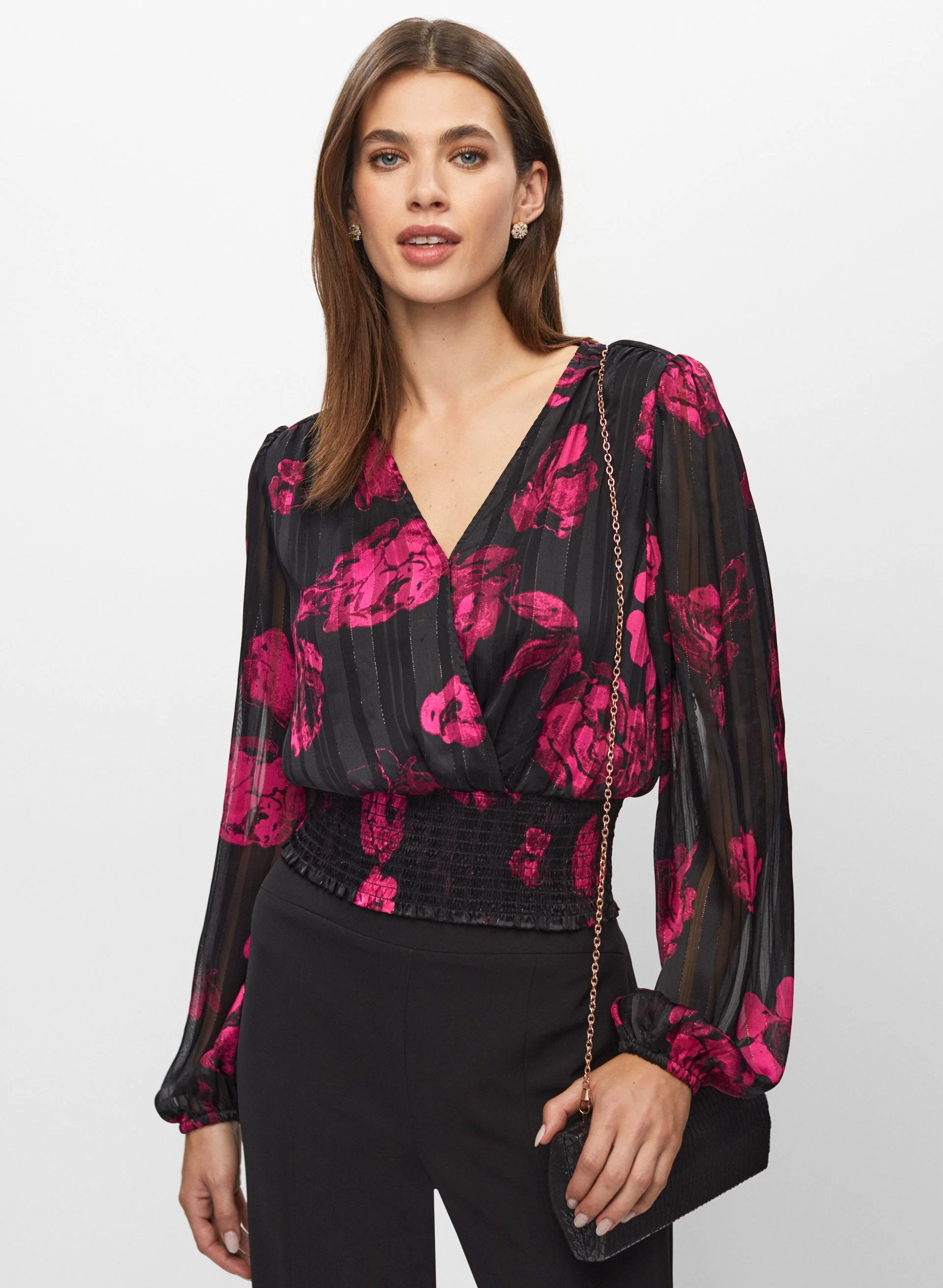 Floral Print Smocked Top