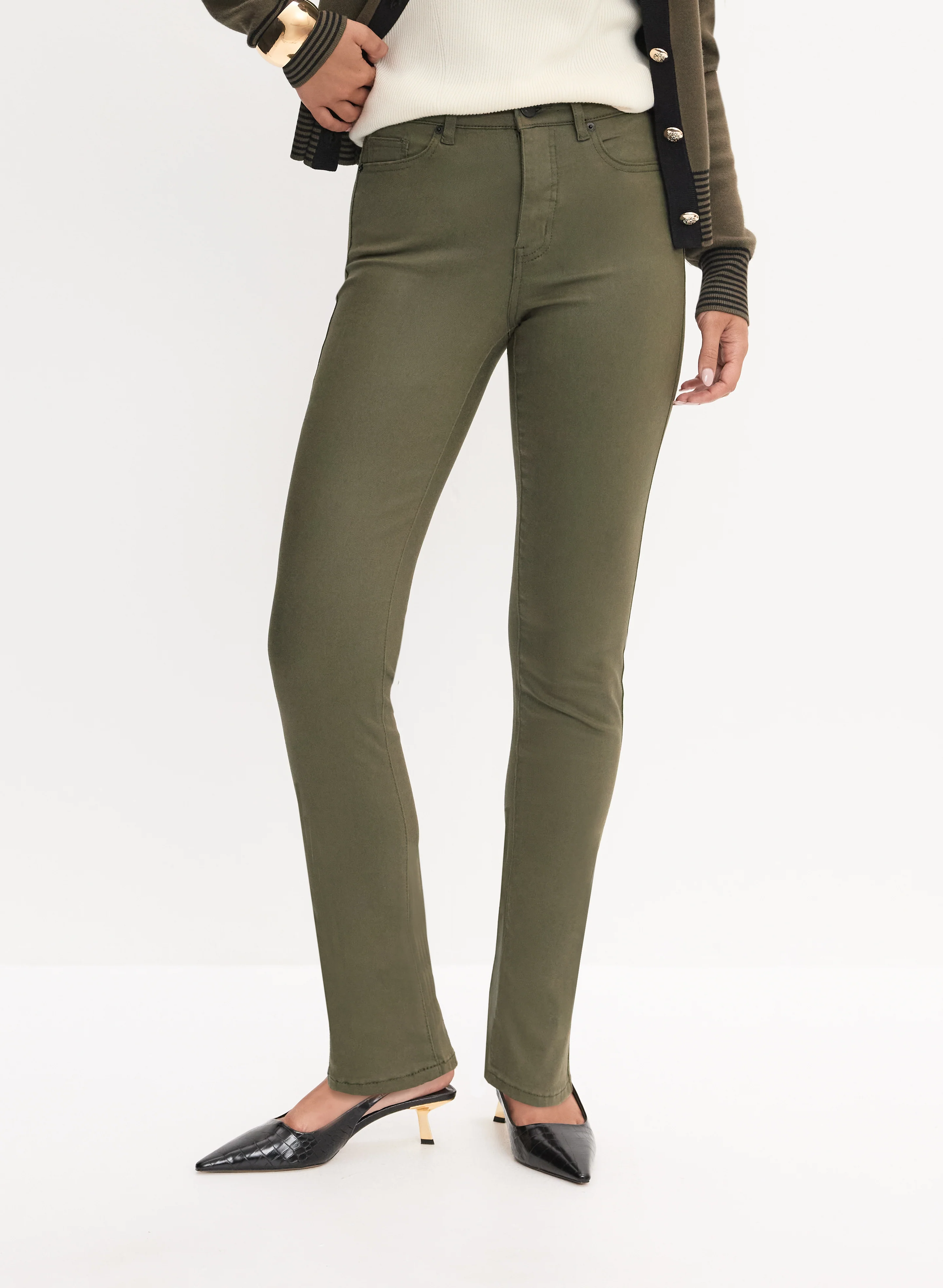Essential Coated Straight Leg Jeans
