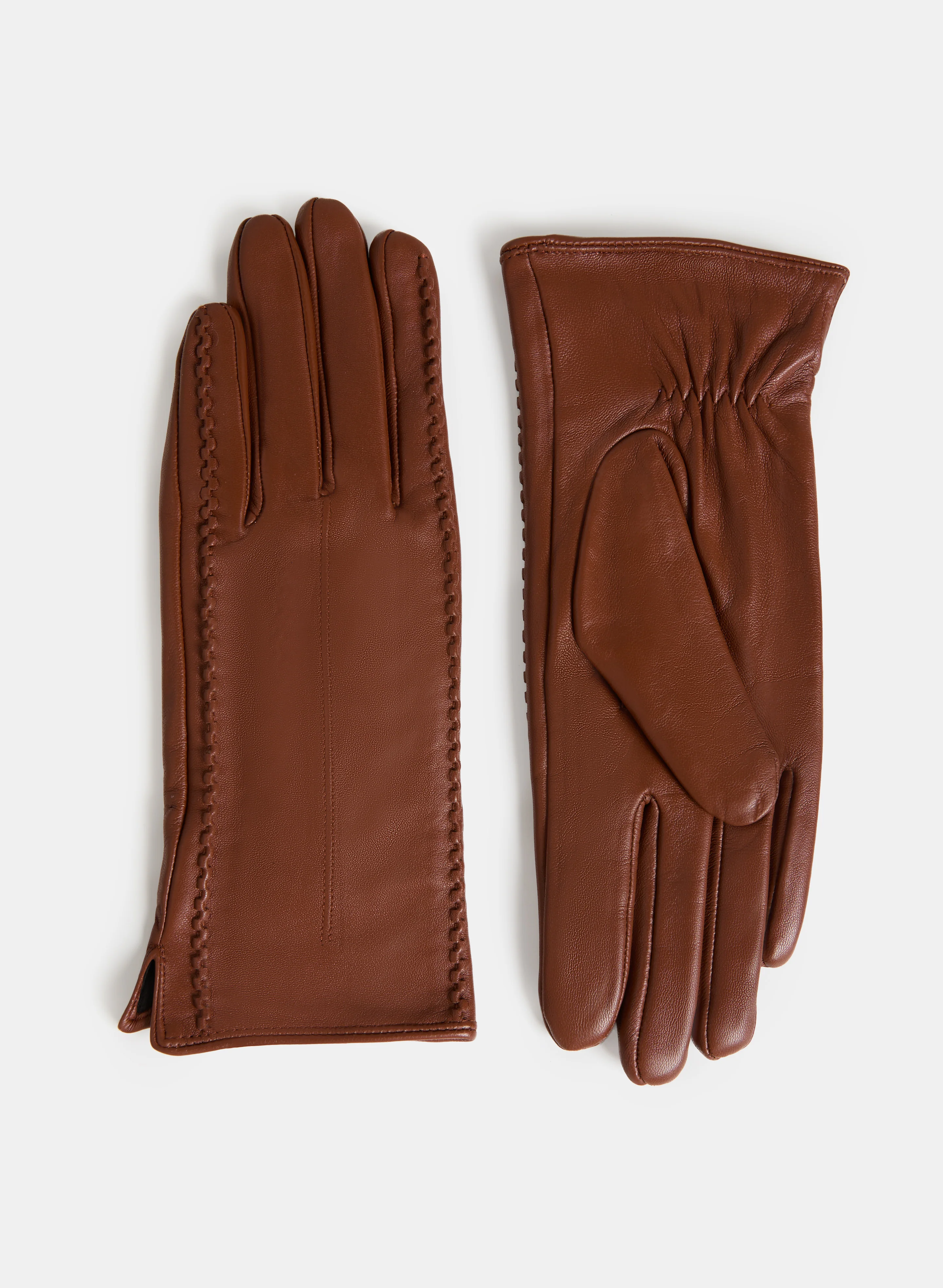 Raised Stitch Leather Gloves
