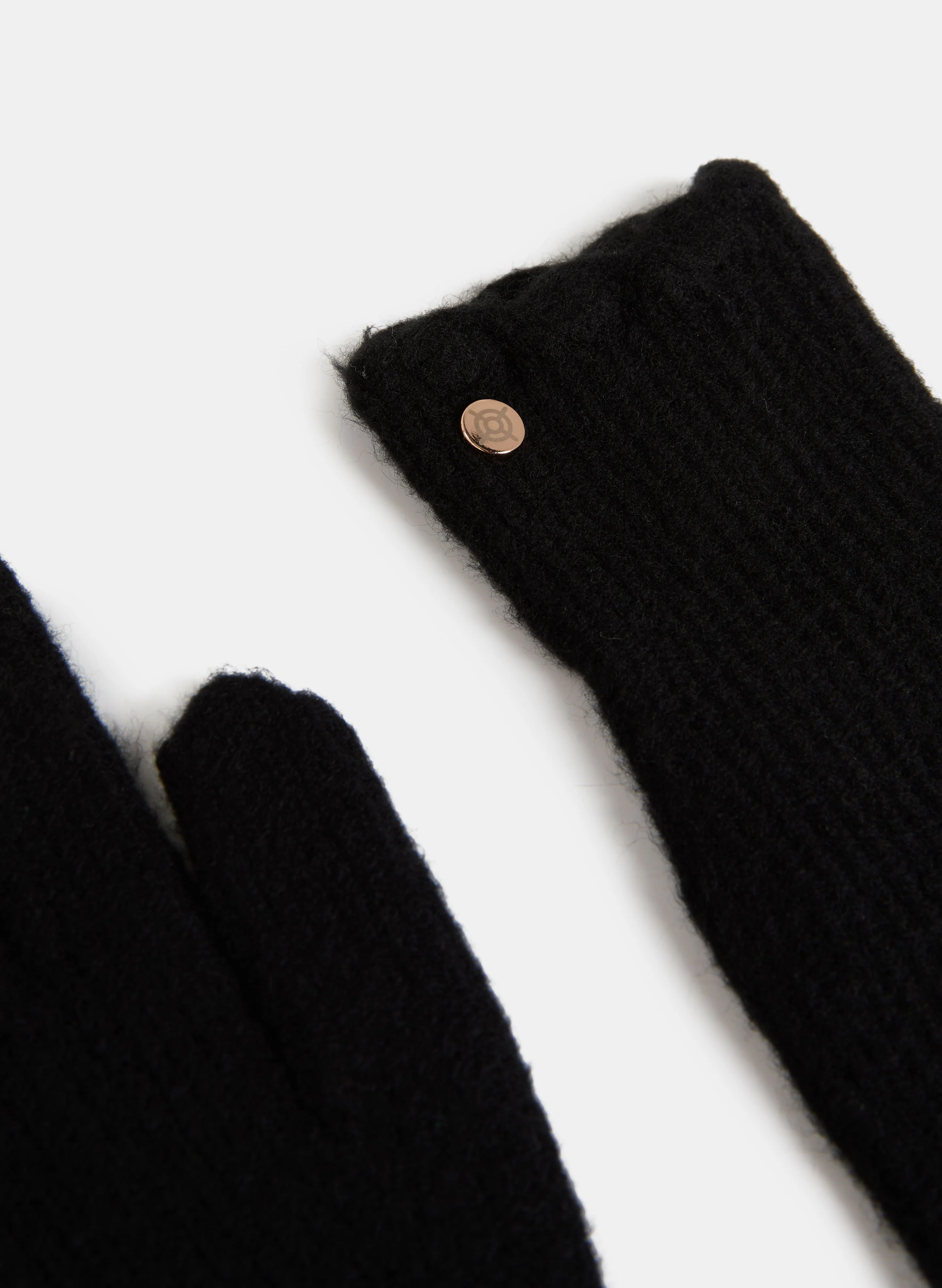Scalloped Trim Wool-Blend Gloves