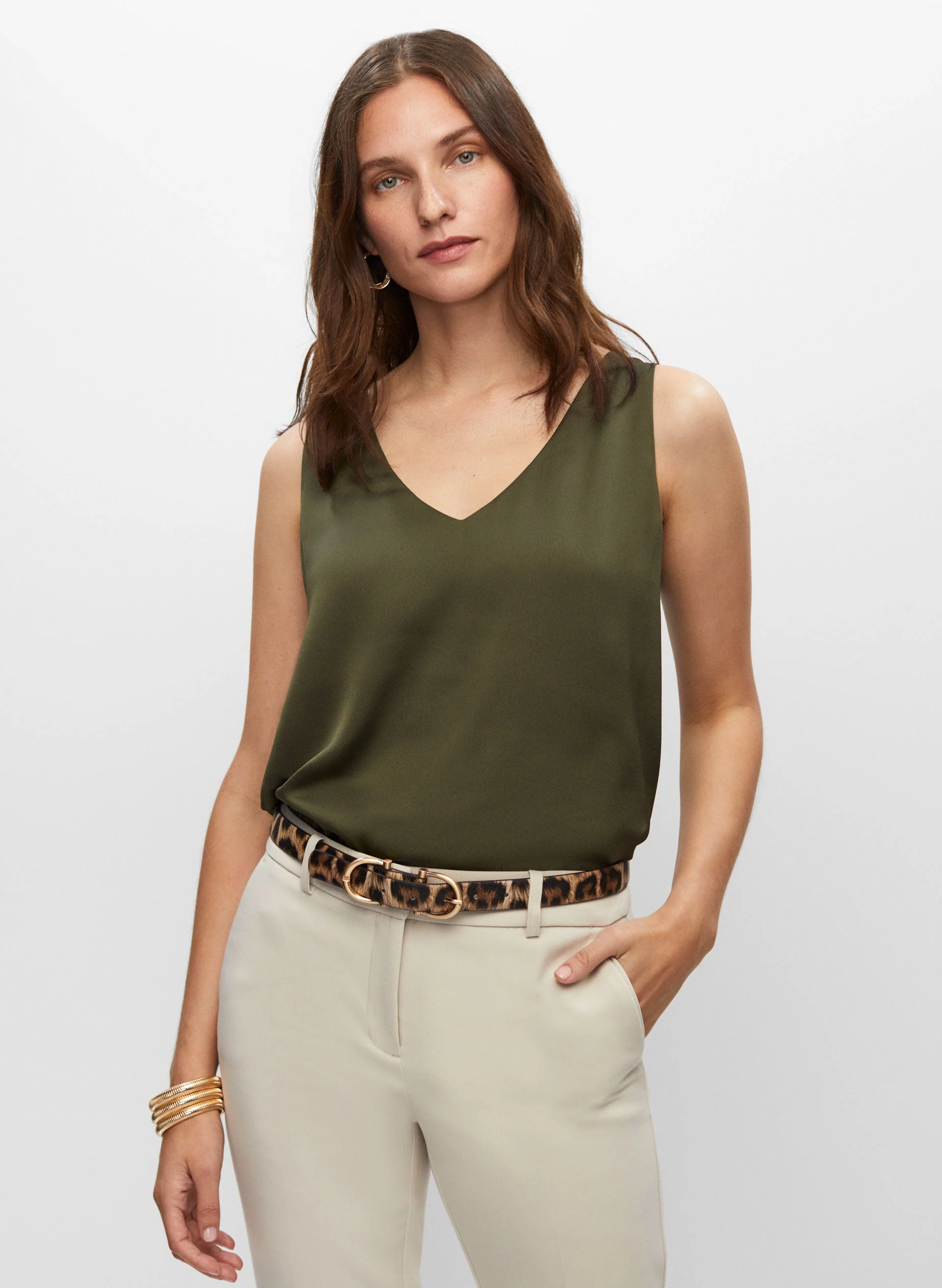 Sleeveless V-Neck Top