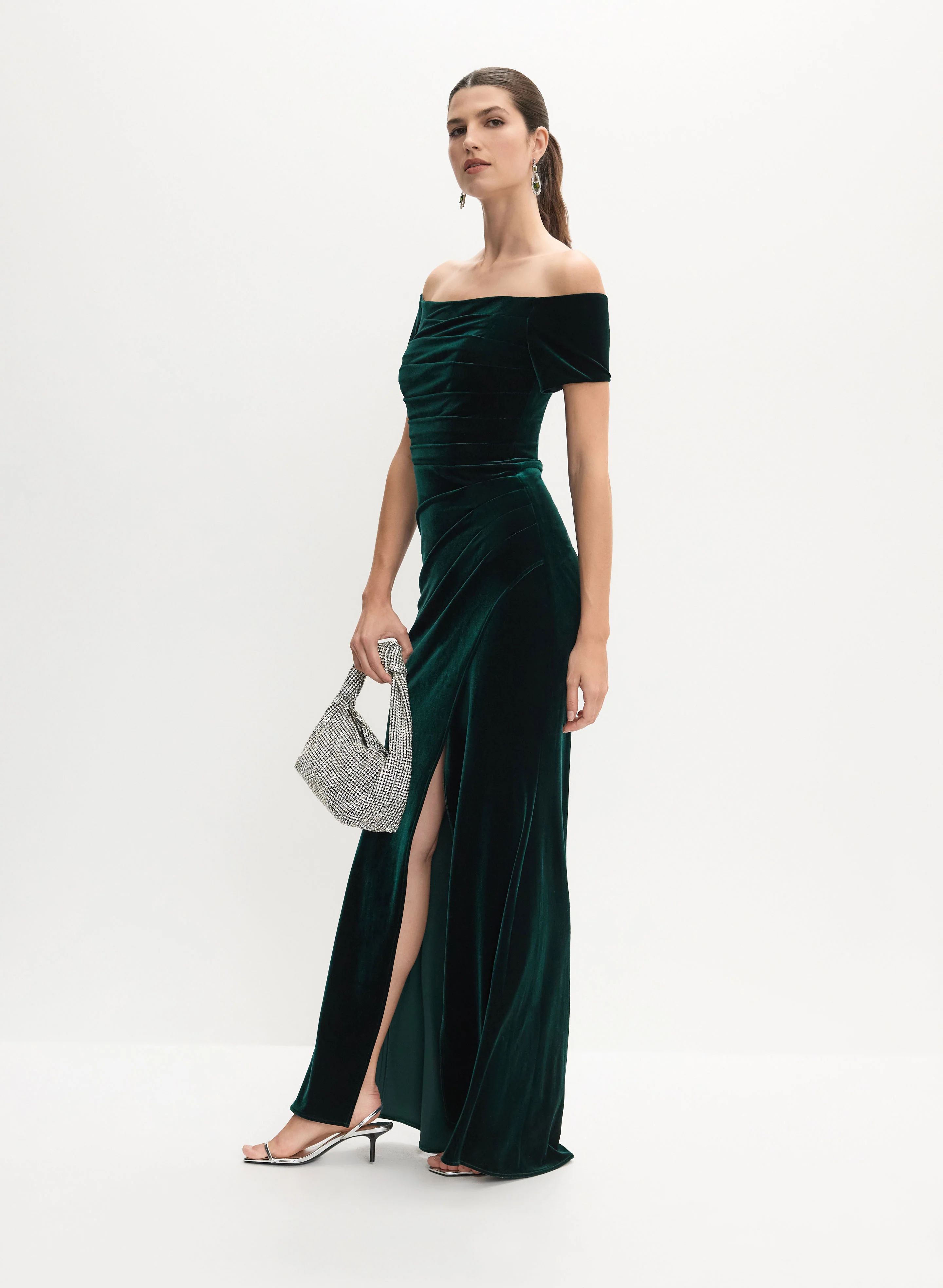 Velvet Bardot Dress