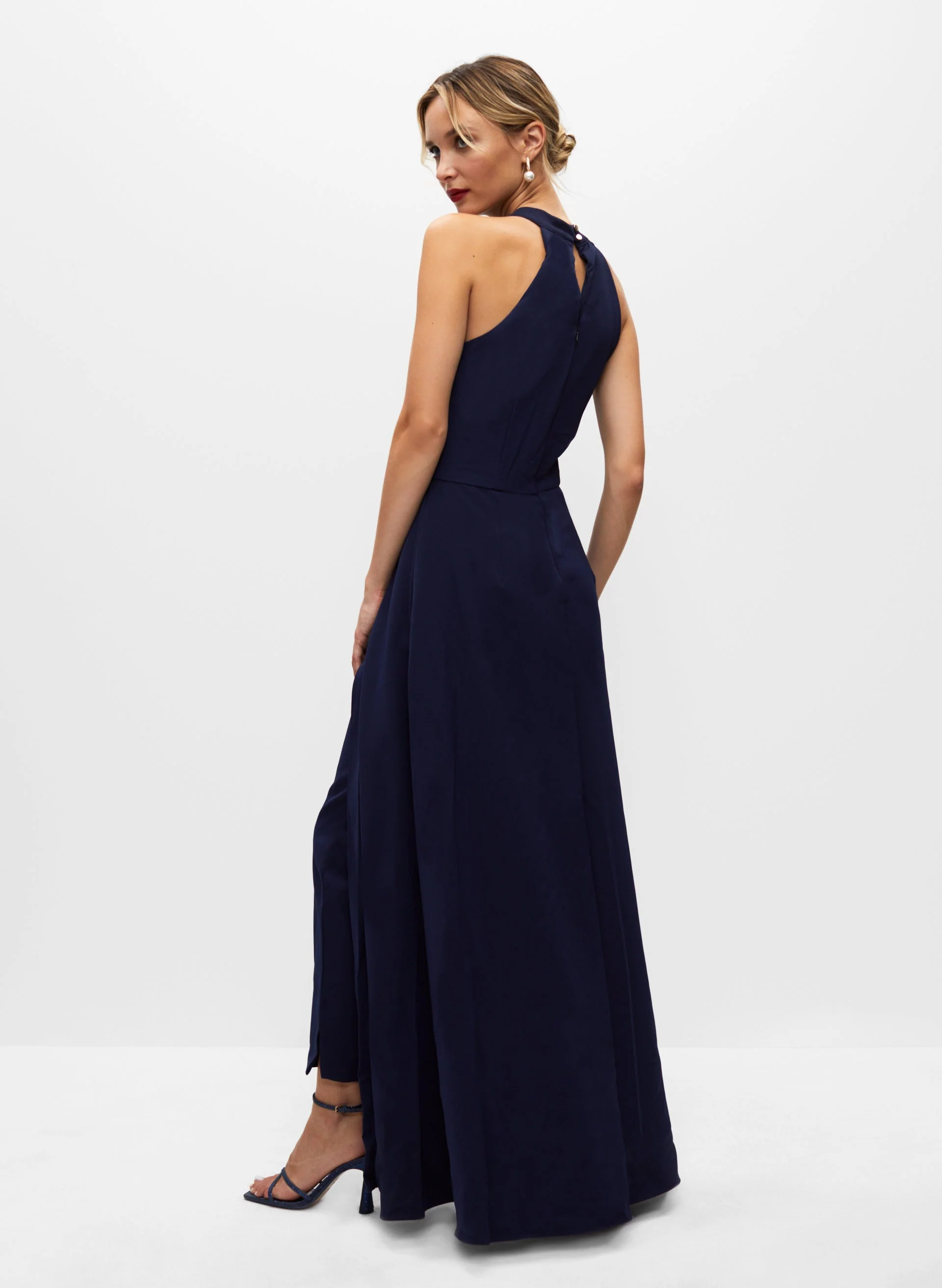High Neck Cape Jumpsuit