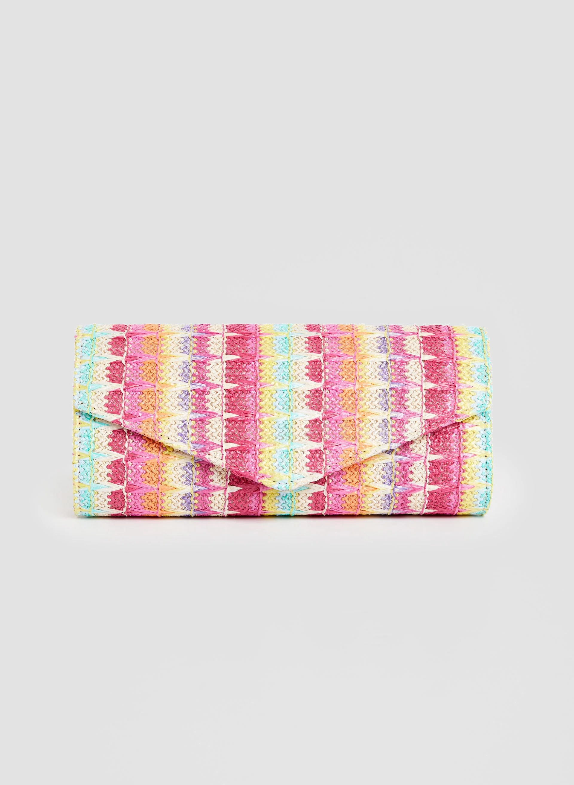 Multicolour Embroidered Envelope Clutch