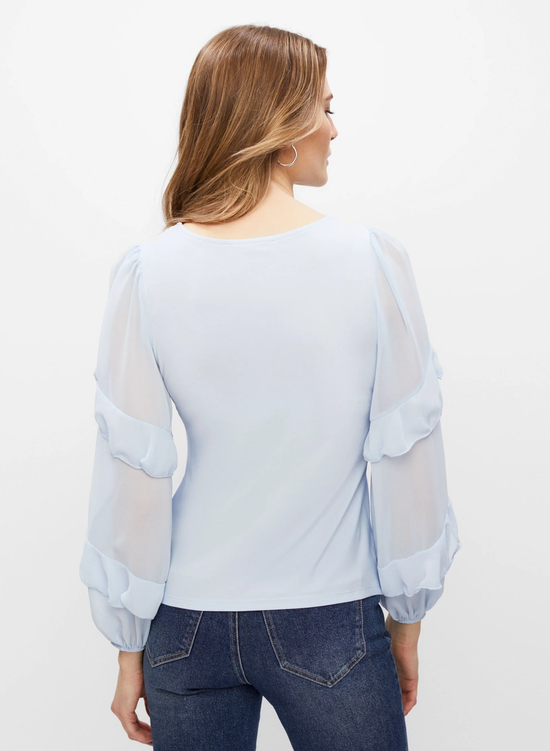 Ruffle Puff Sleeve Top