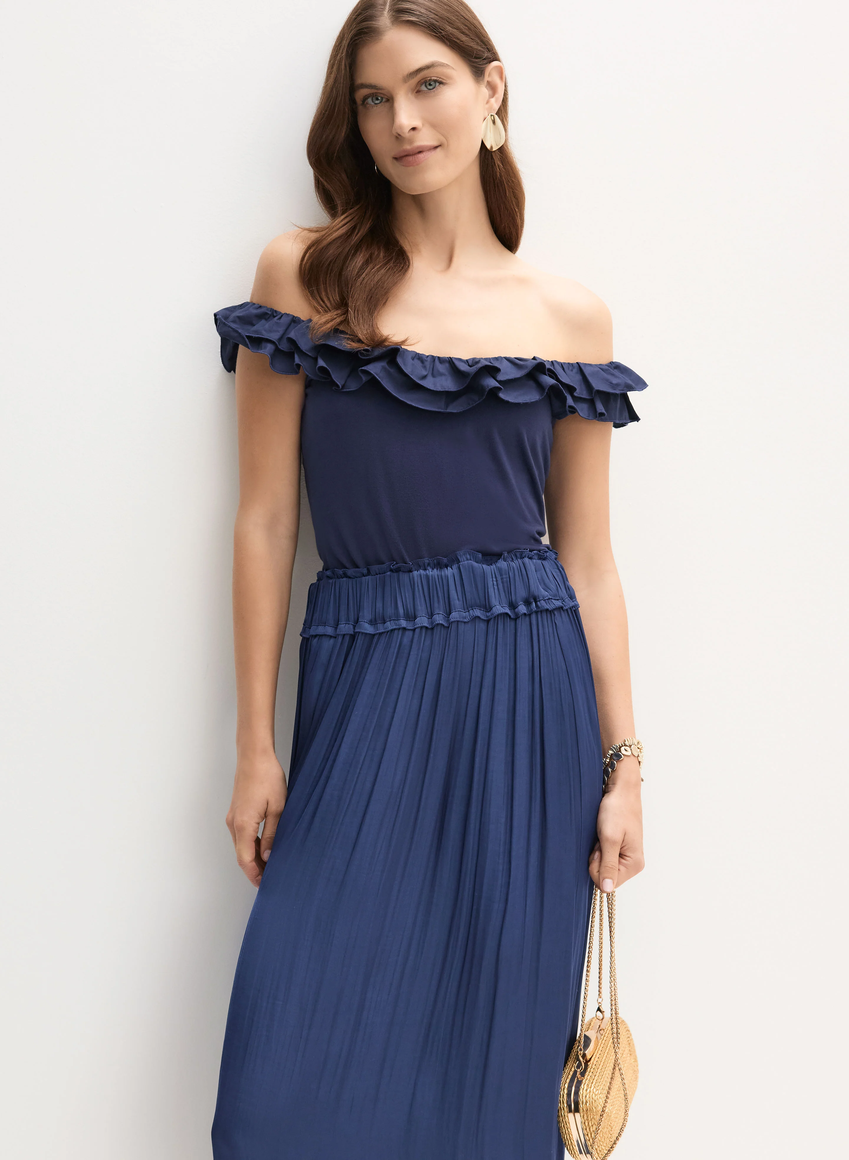 Ruffled Sleeveless Scoop Neck Top