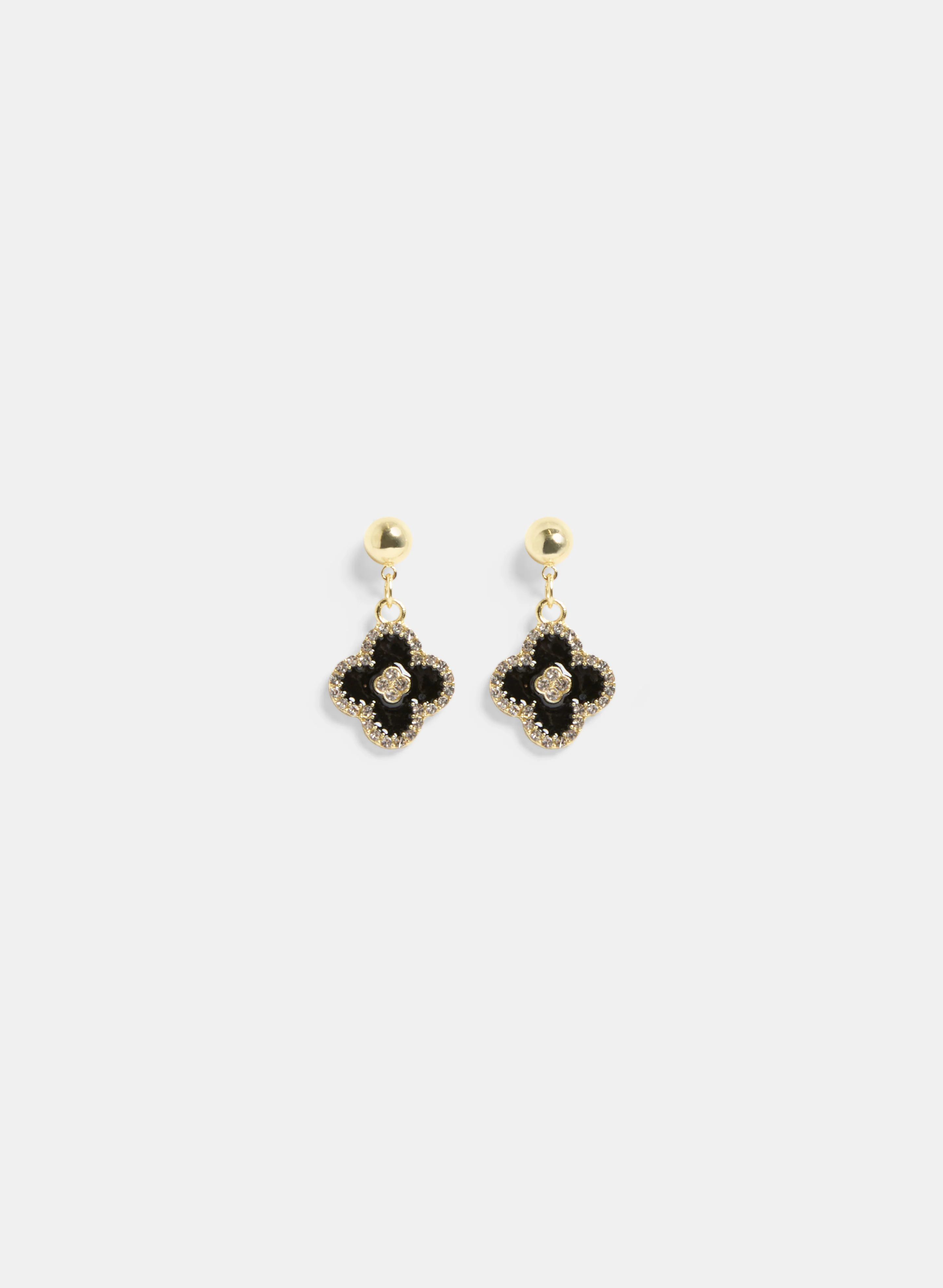 Clover Enamel Drop Earrings