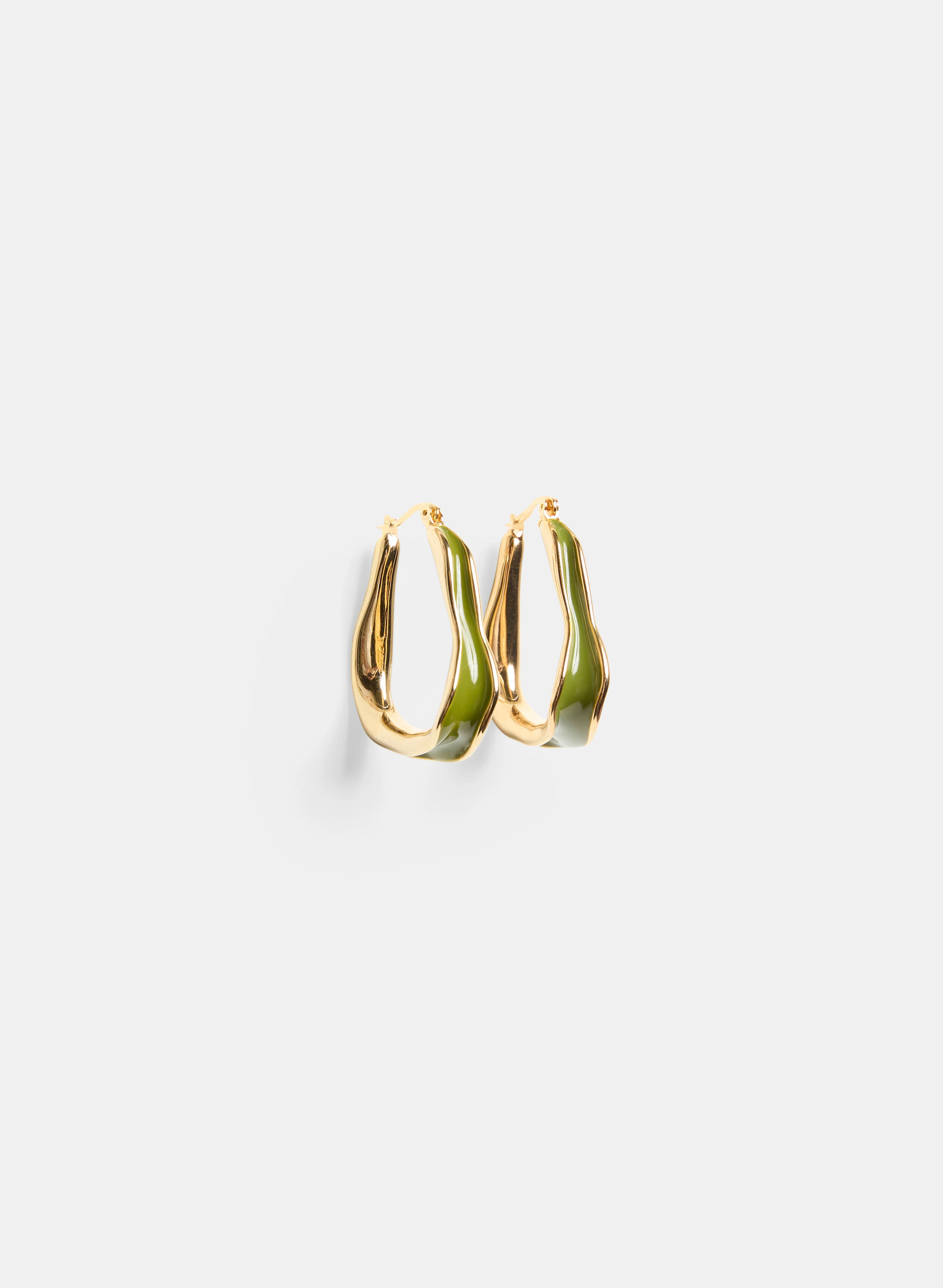 Irregular Oval Detail Hoop Earrings