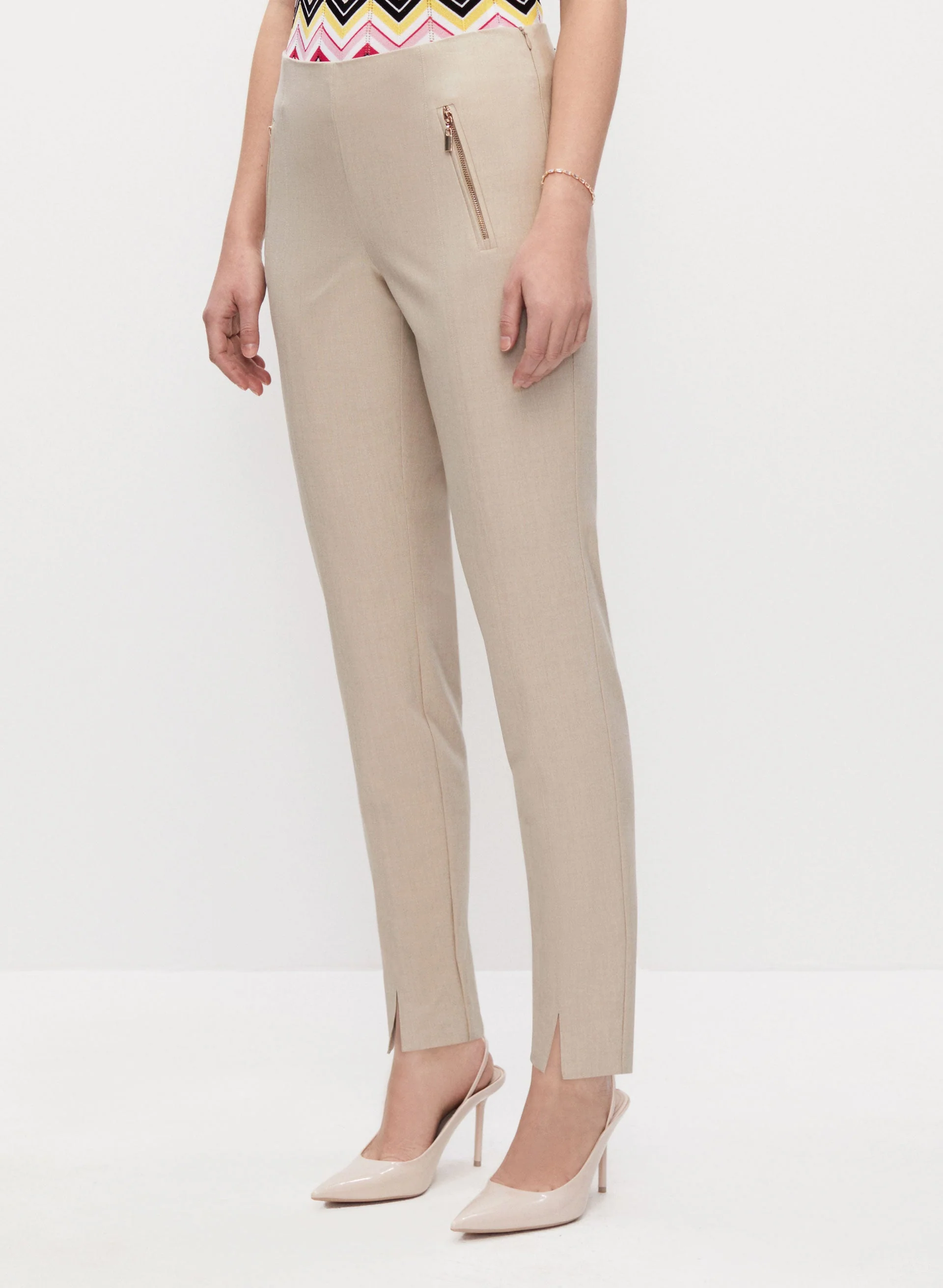 Amber Zip Detail Slim Leg Pants