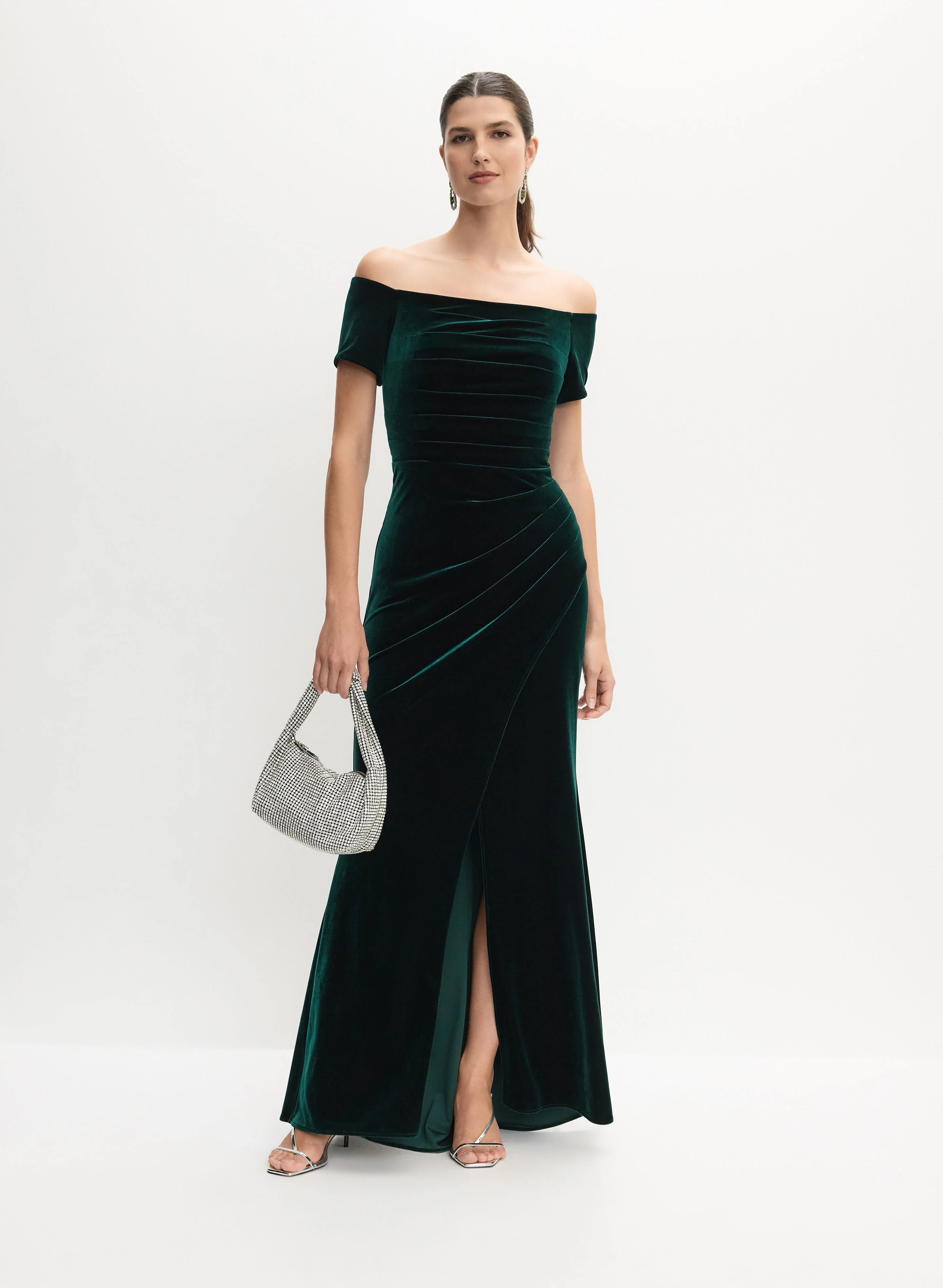 Velvet Bardot Dress
