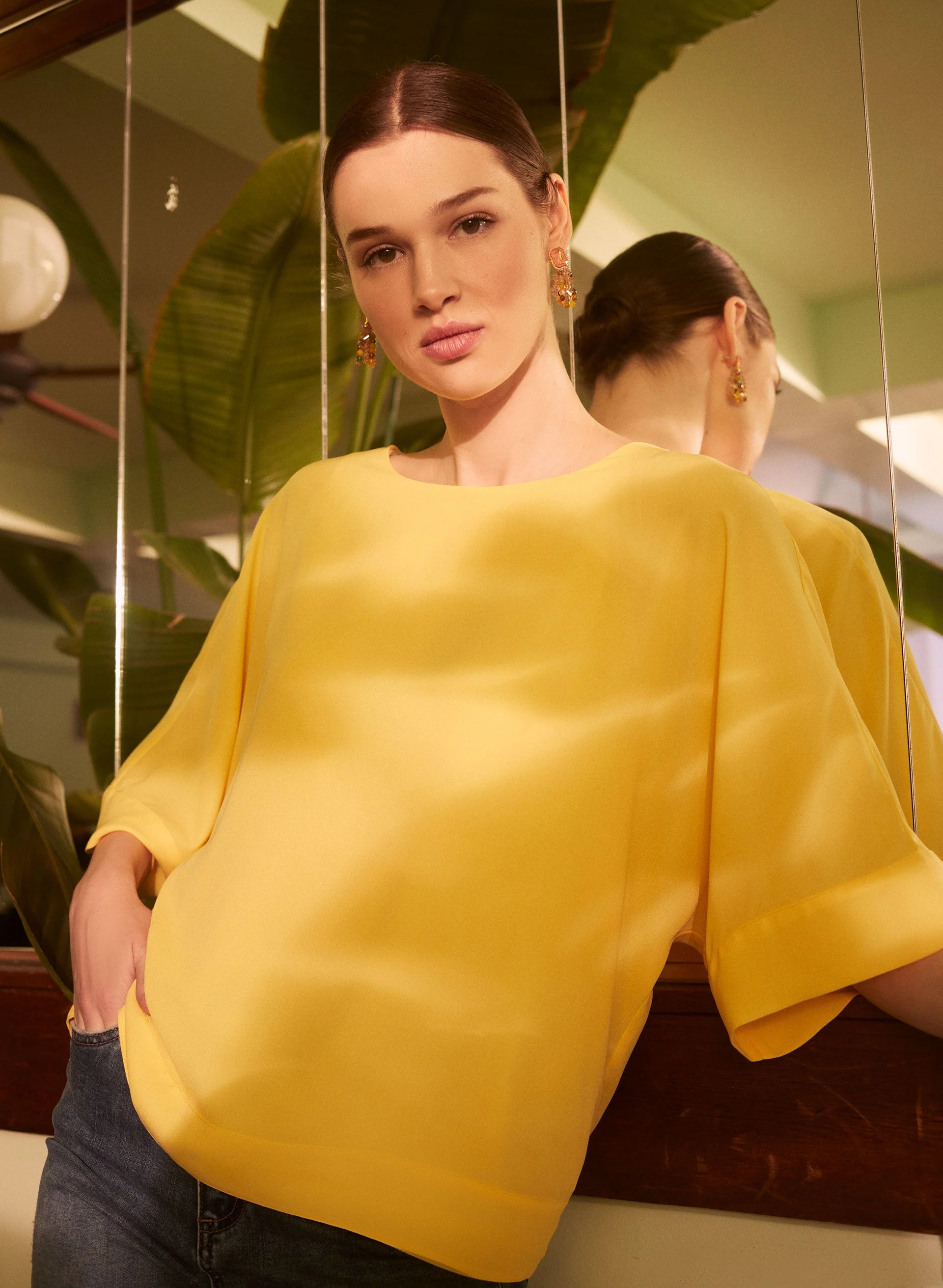 Essential Kimono Sleeve Chiffon Blouse