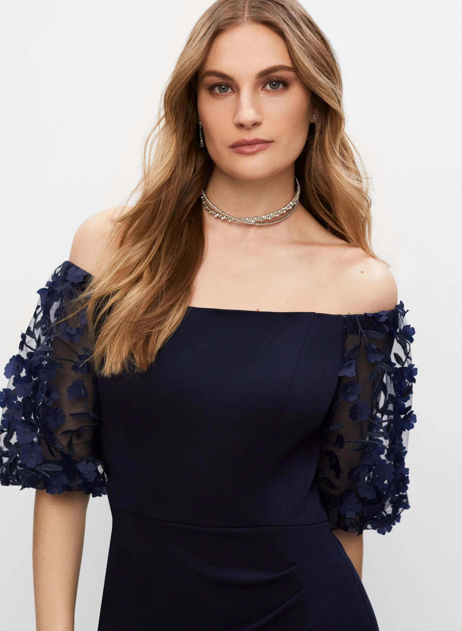 BA Nites - Floral Appliqué Gown