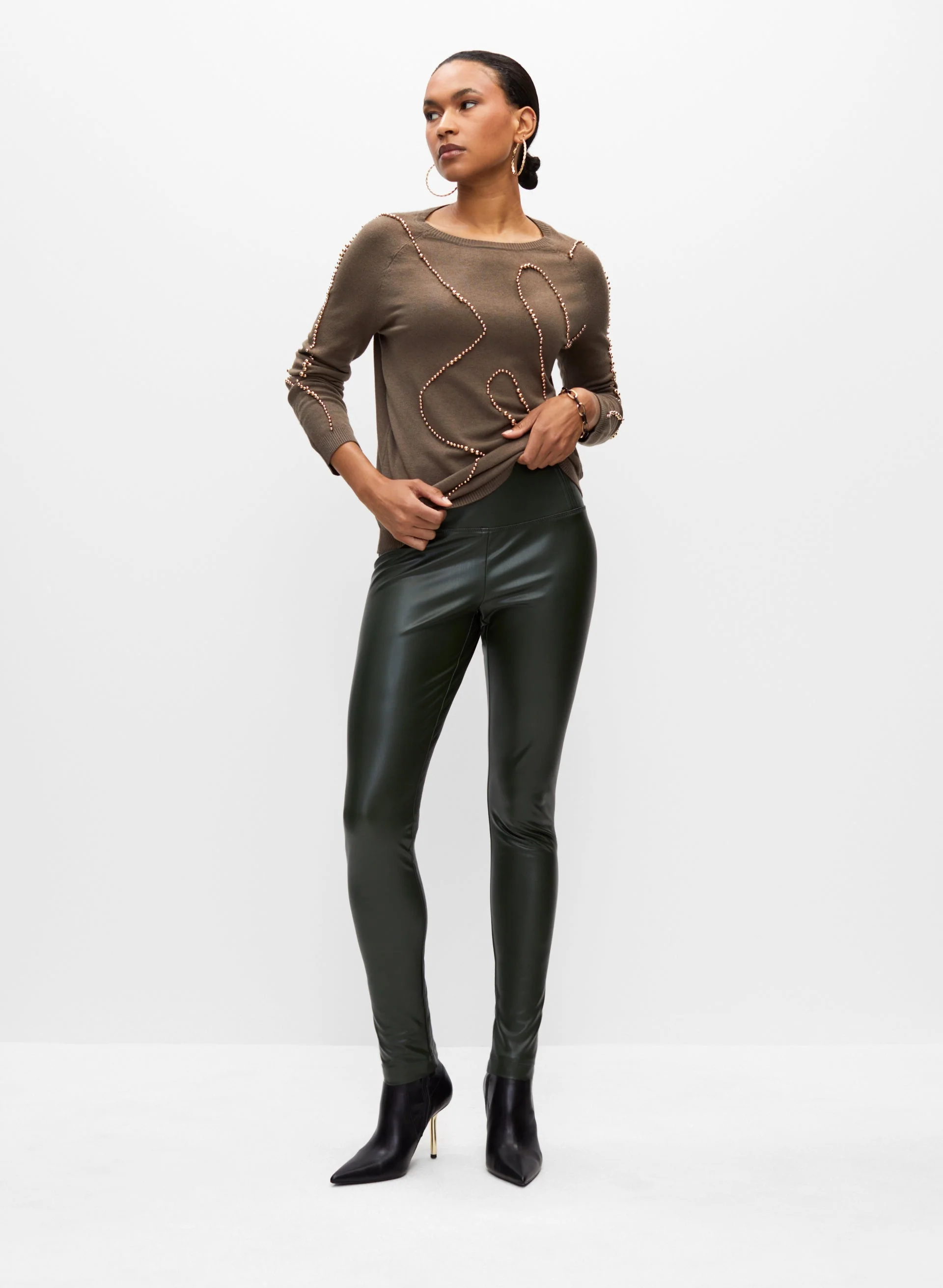 Vegan Leather Slim Leg Pants