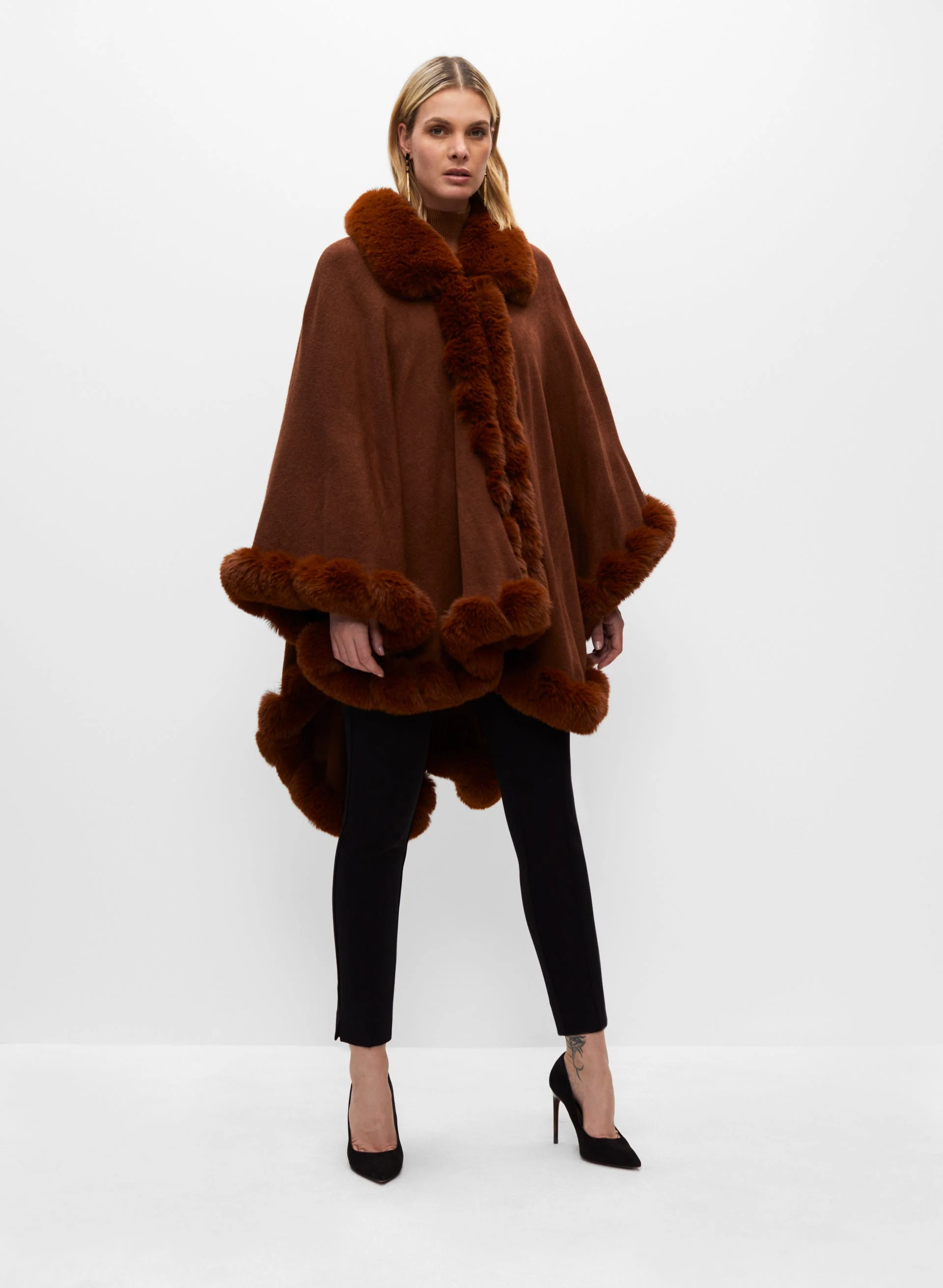 Faux Fur Poncho