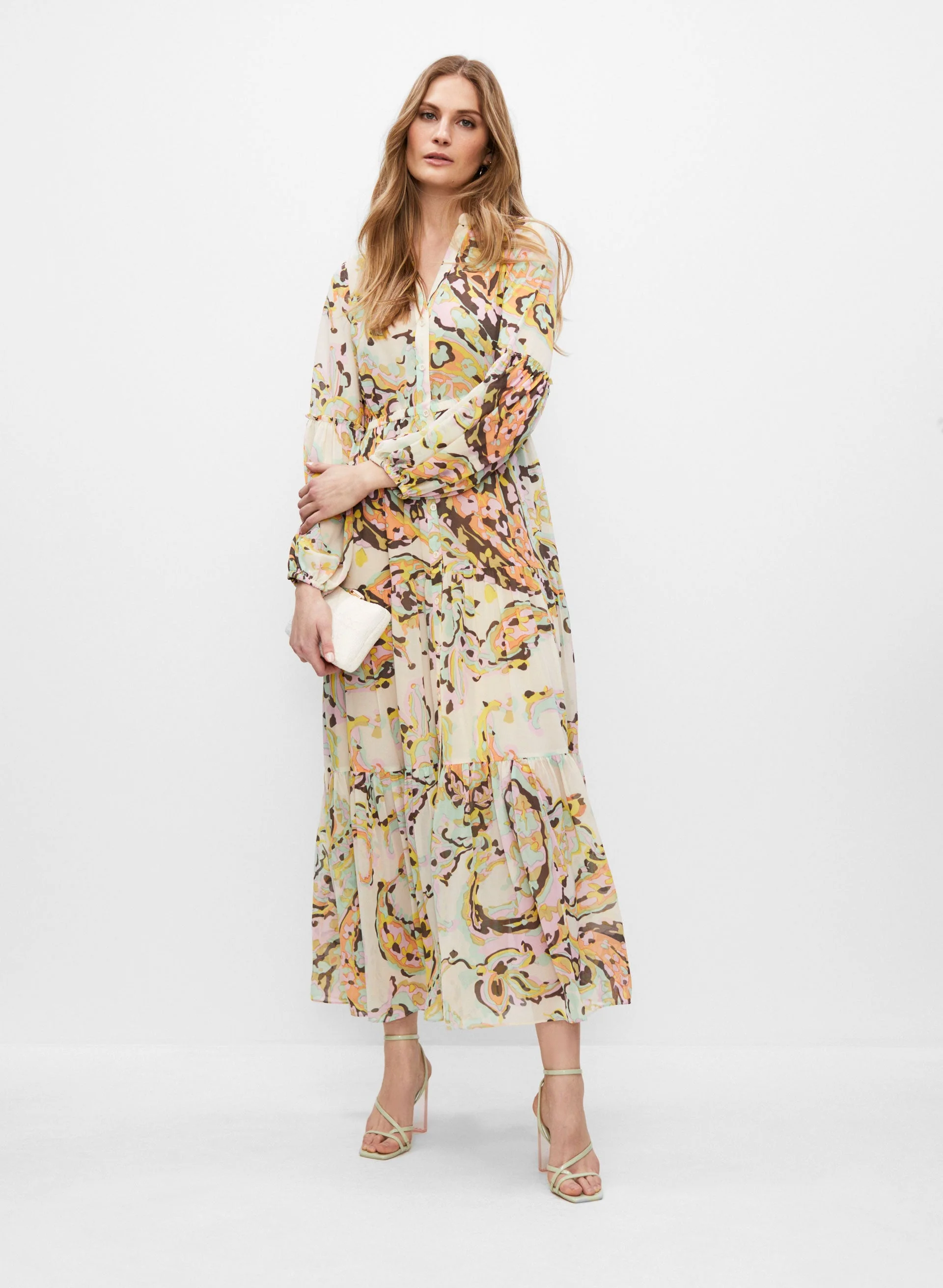 Abstract Paisley Print Dress