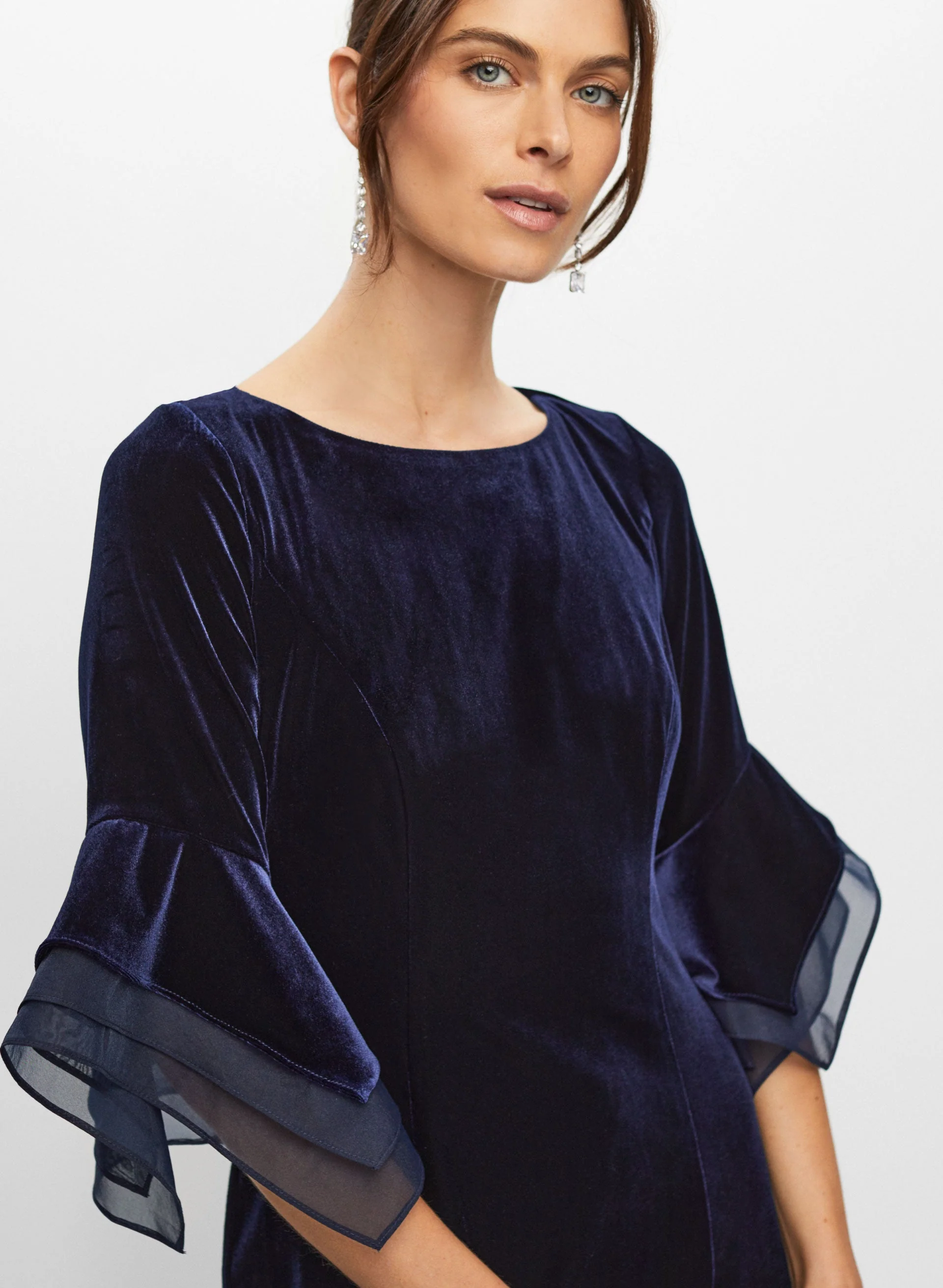 Velvet Flared Sleeve Dress