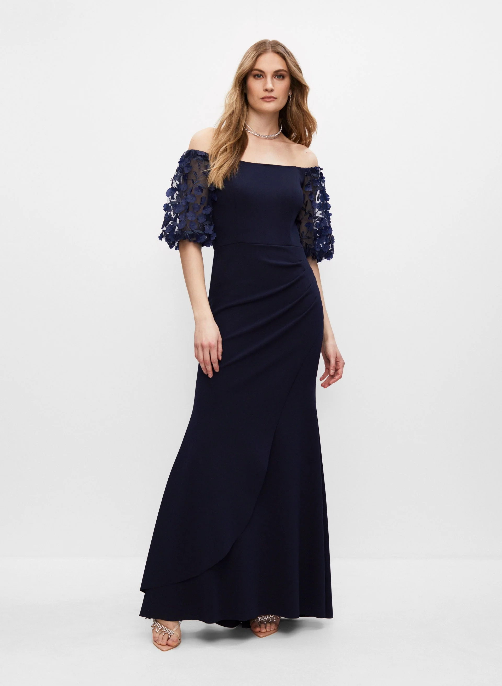 BA Nites - Floral Appliqué Gown