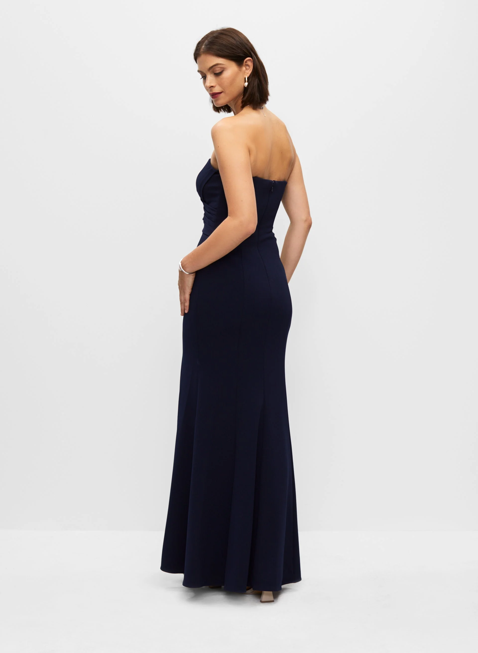 Xscape - Split Neck Strapless Gown