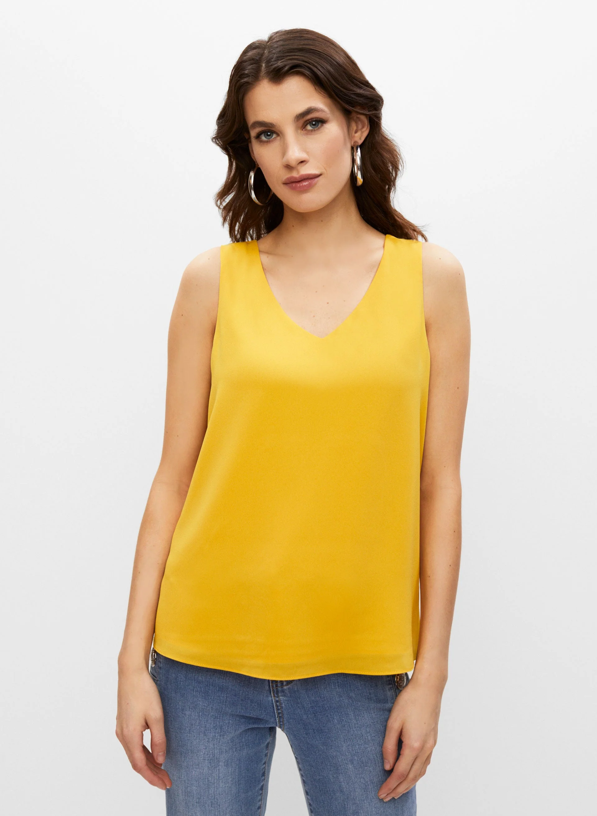 Sleeveless V-Neck Blouse