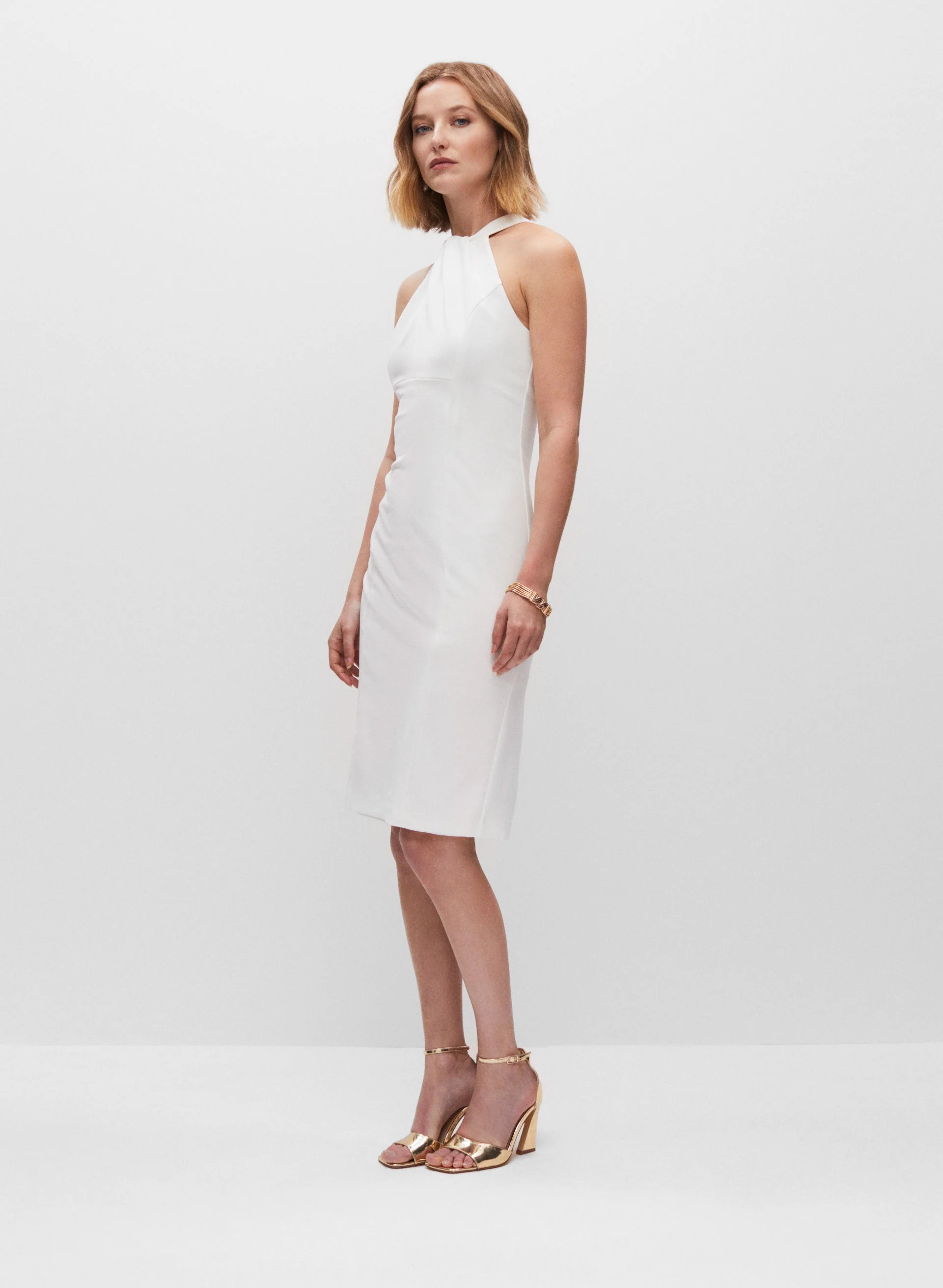 Twist Neck Cocktail Dress