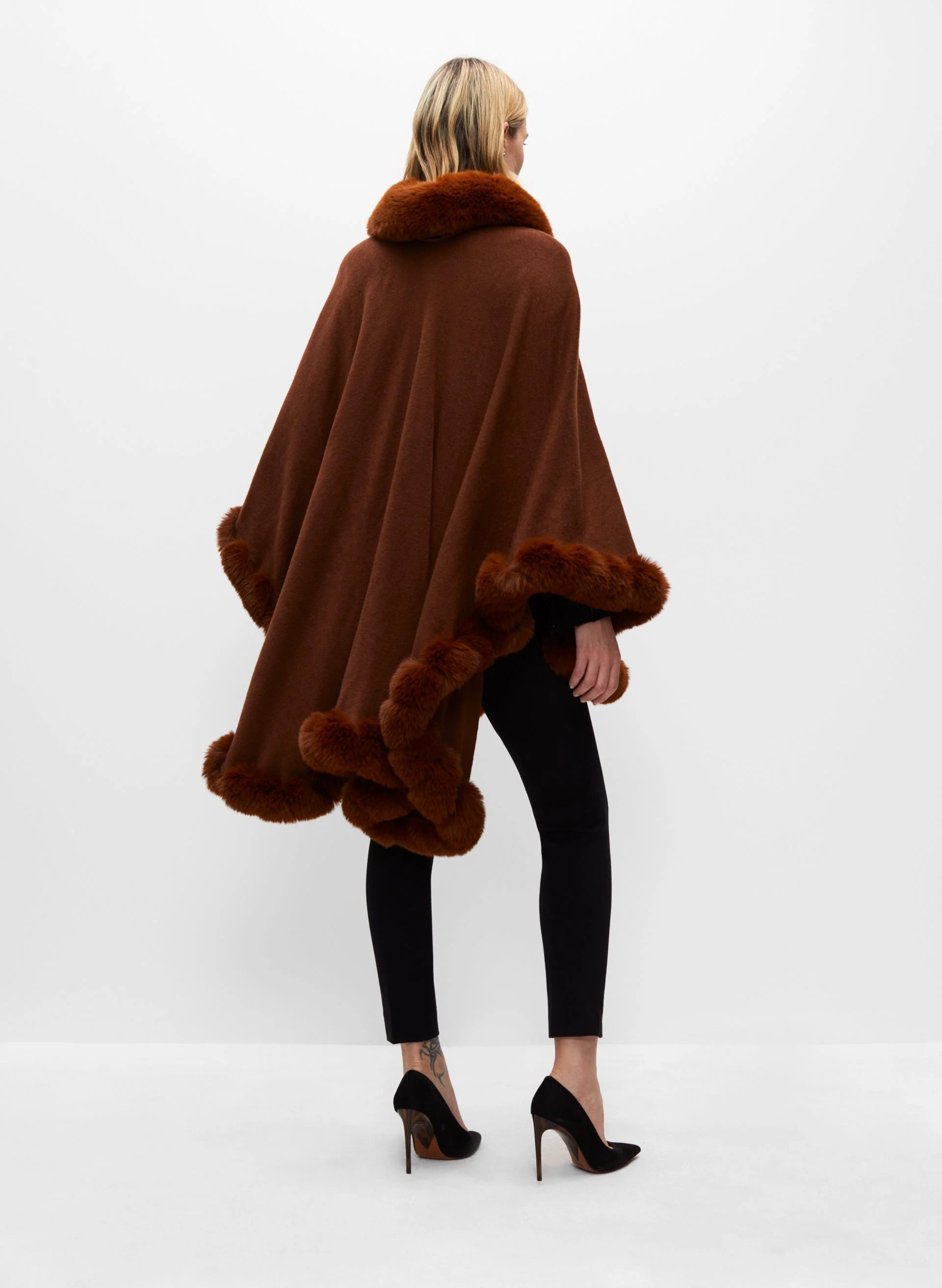 Faux Fur Poncho