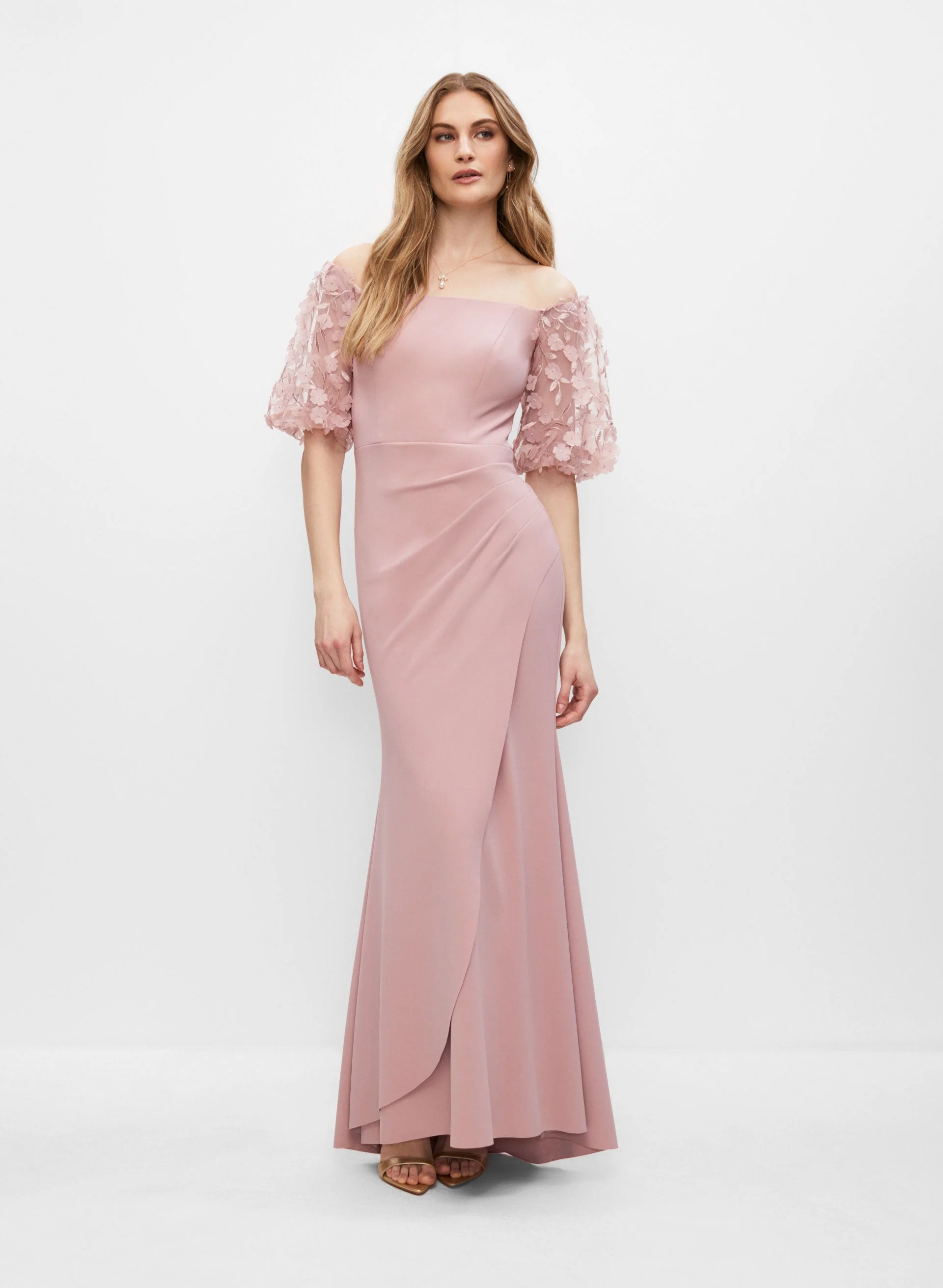 BA Nites - Floral Appliqué Gown