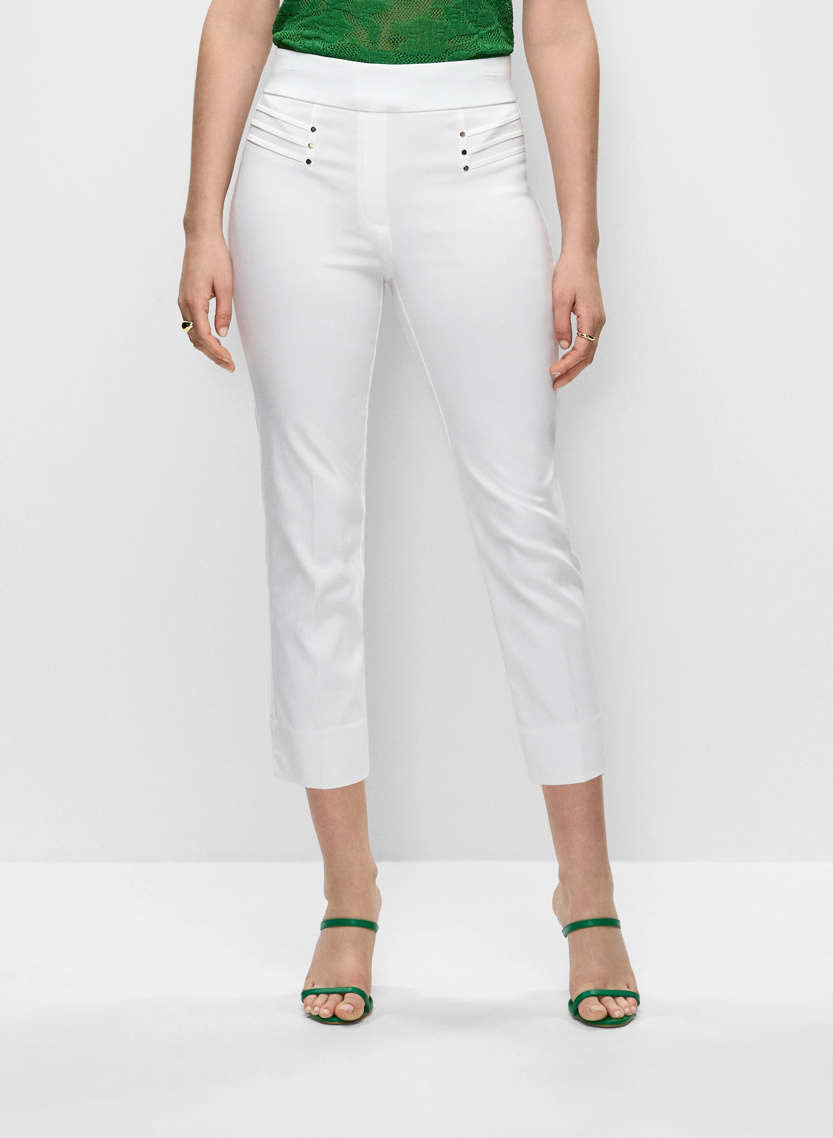 Pull-On Slit Hem Capris