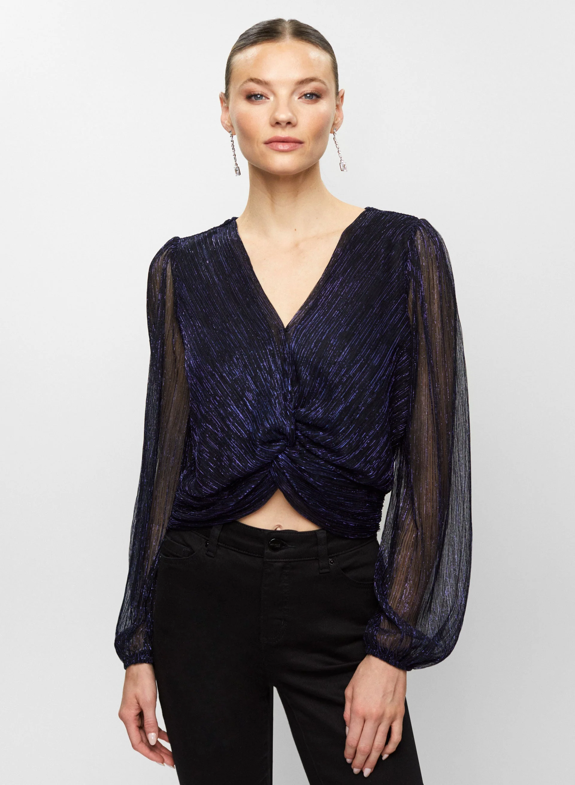 Metallic Twist Detail Blouse
