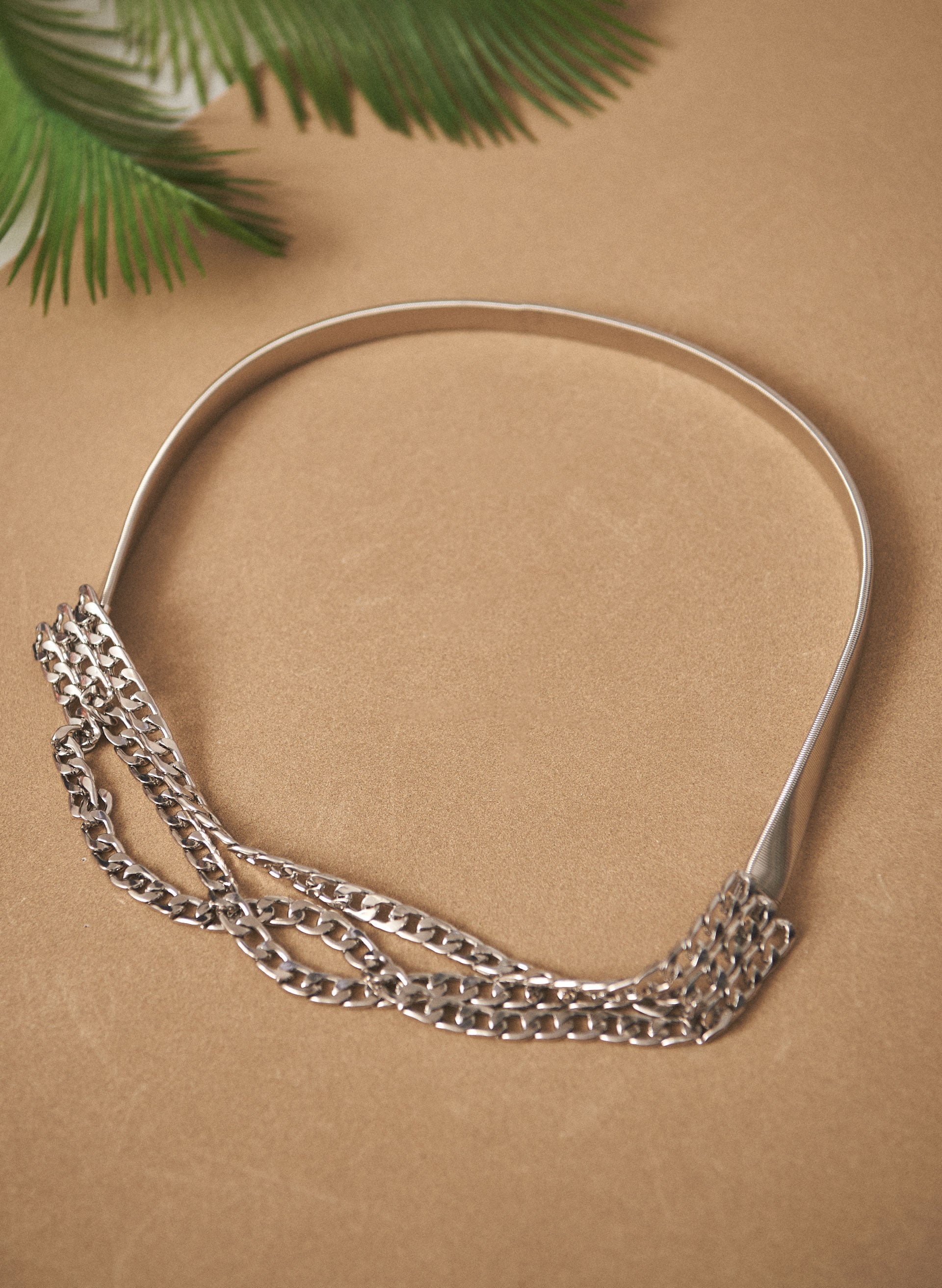 Draped Triple Chain Elastic Belt