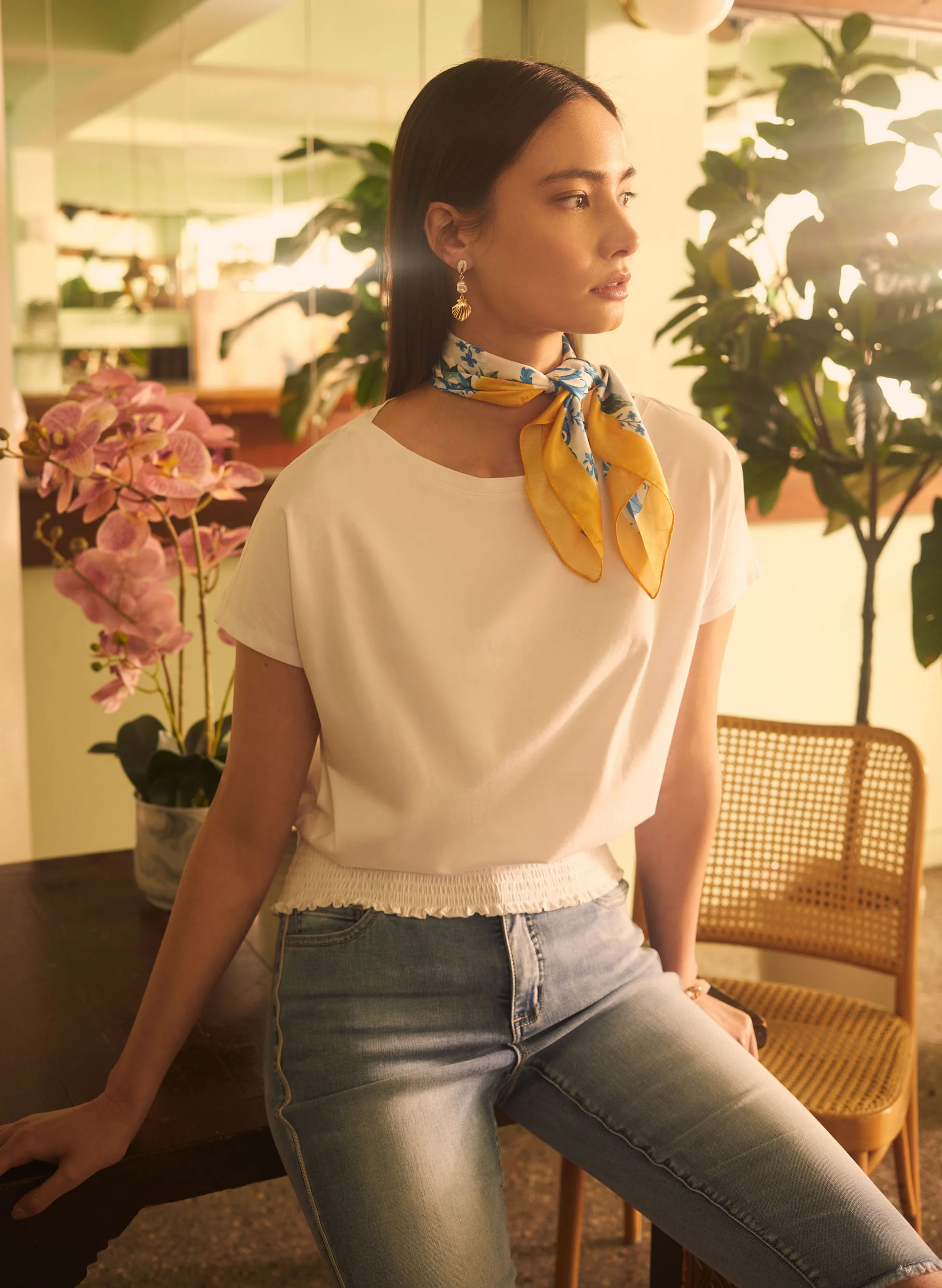 Essential Smocked Hem Tee