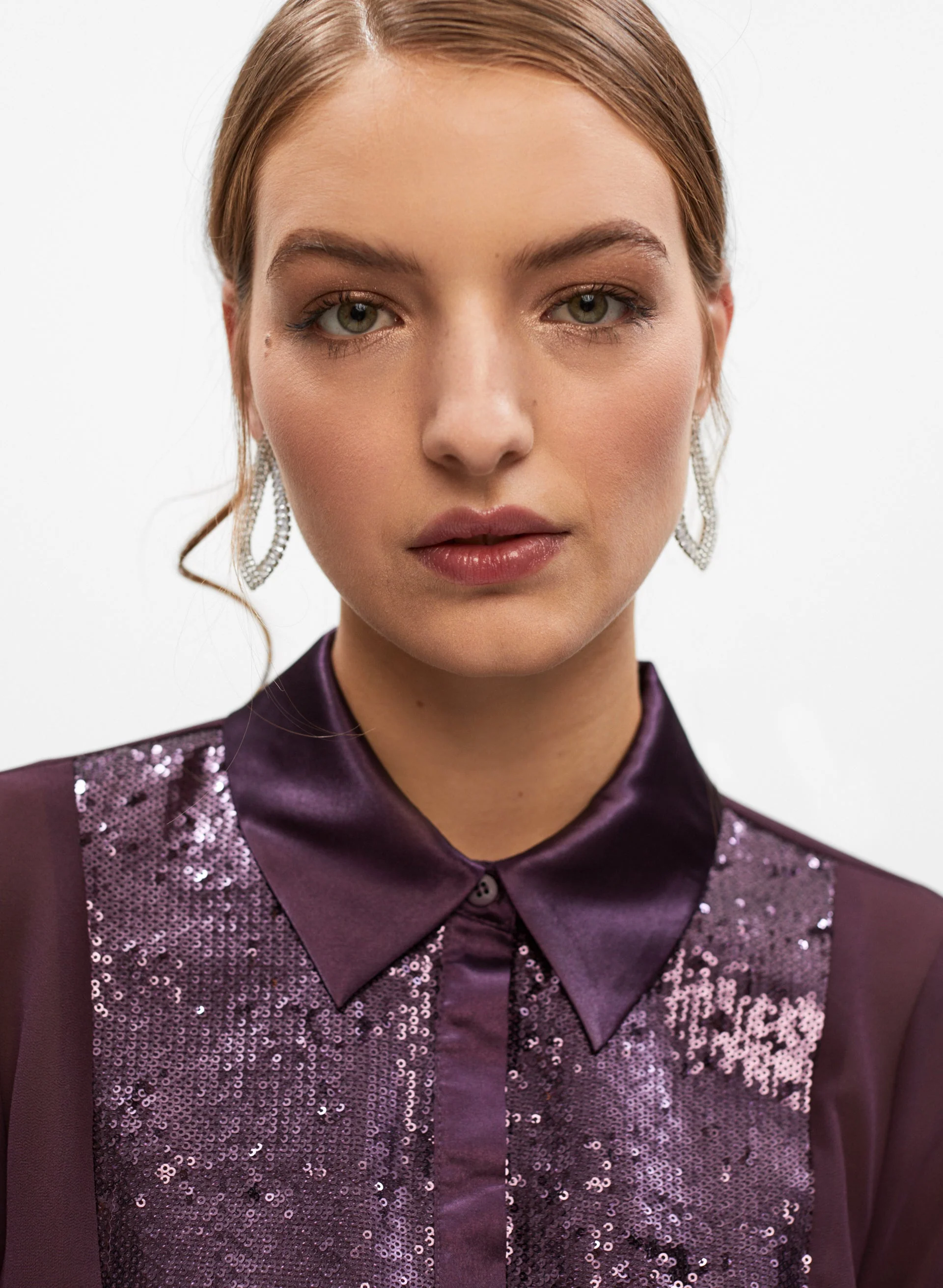 Sequin Detail Chiffon Blouse