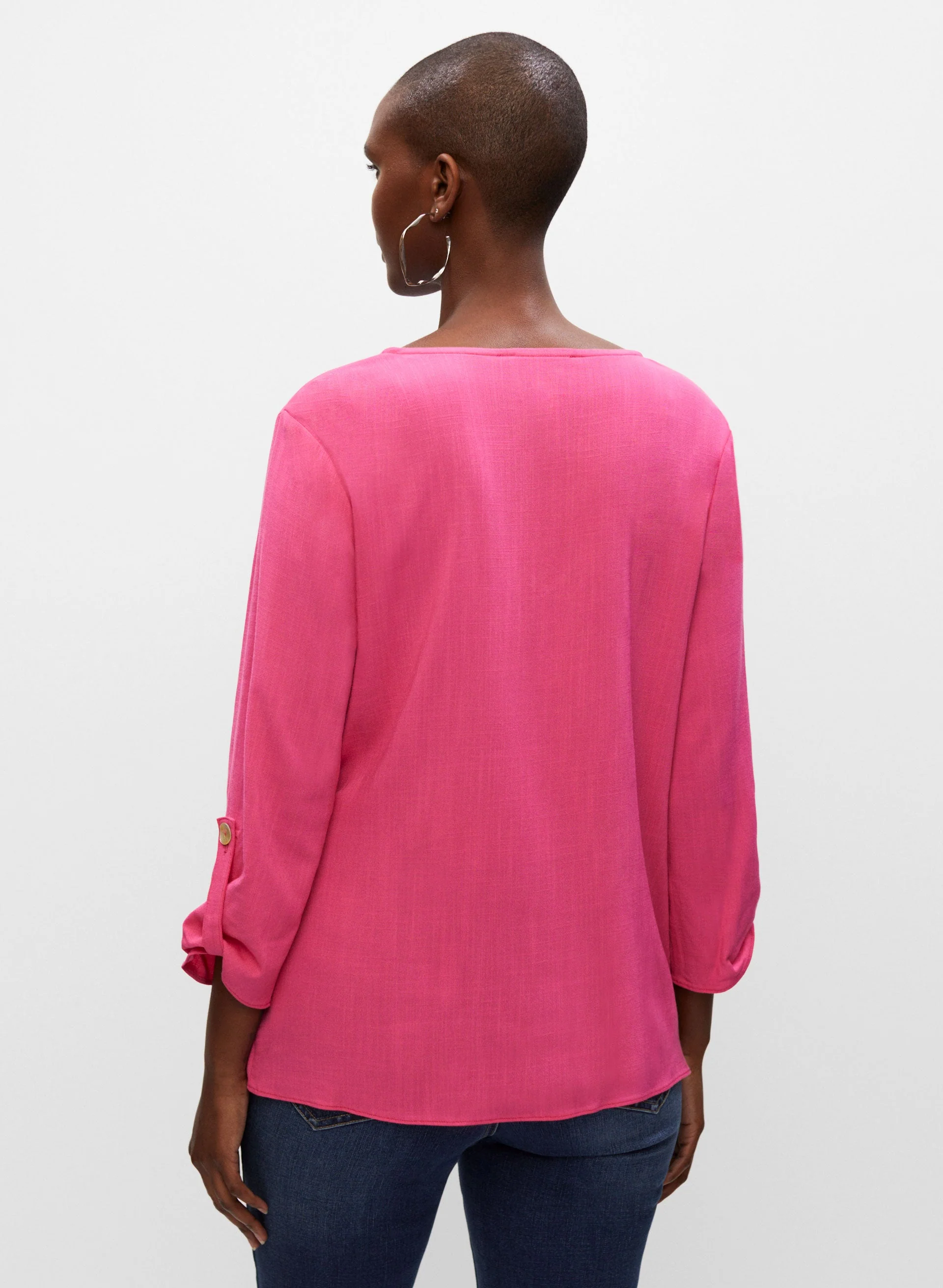 Wrap Effect 3/4 Sleeve Top