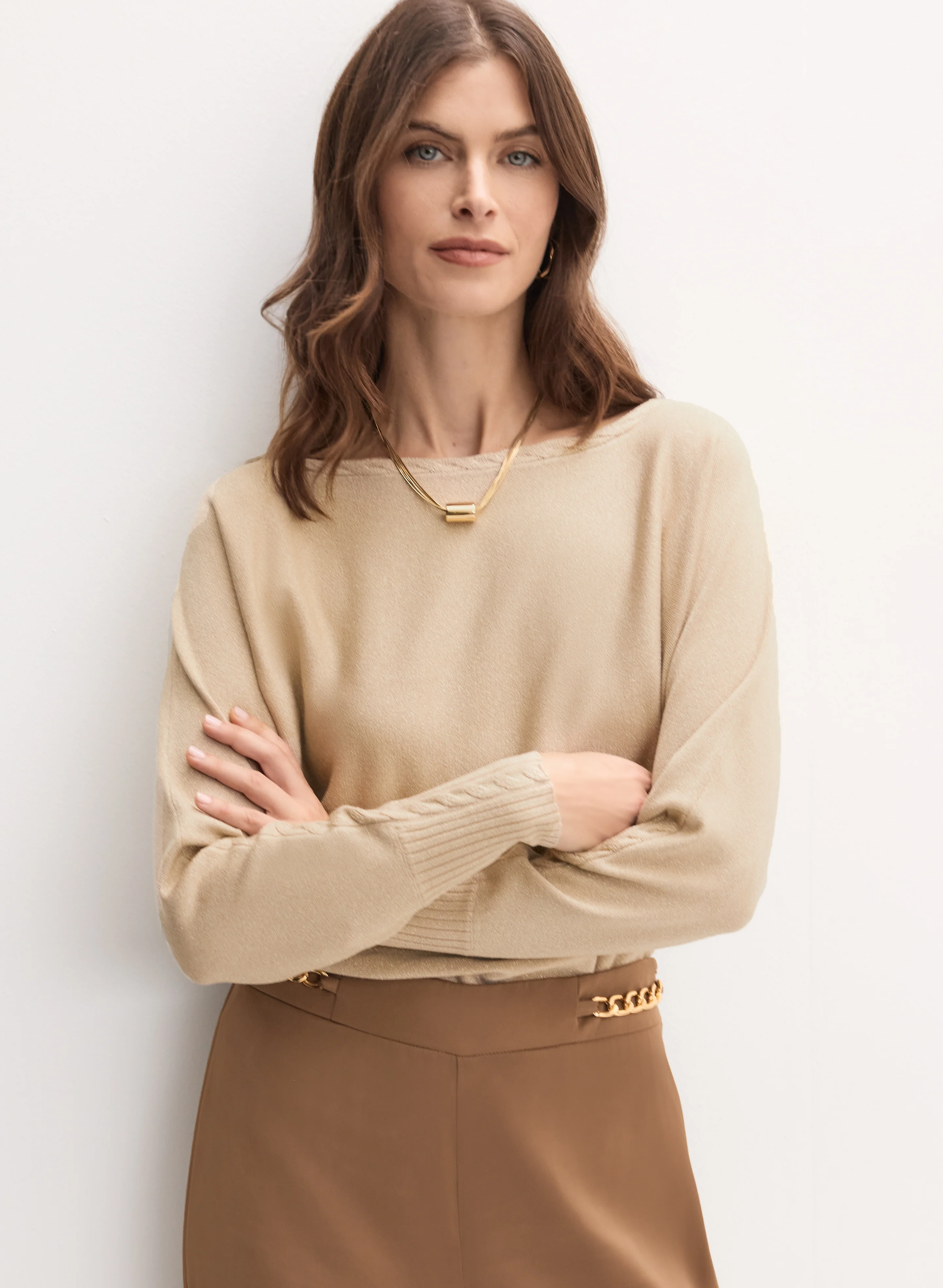 Bat Sleeve Knit Pullover