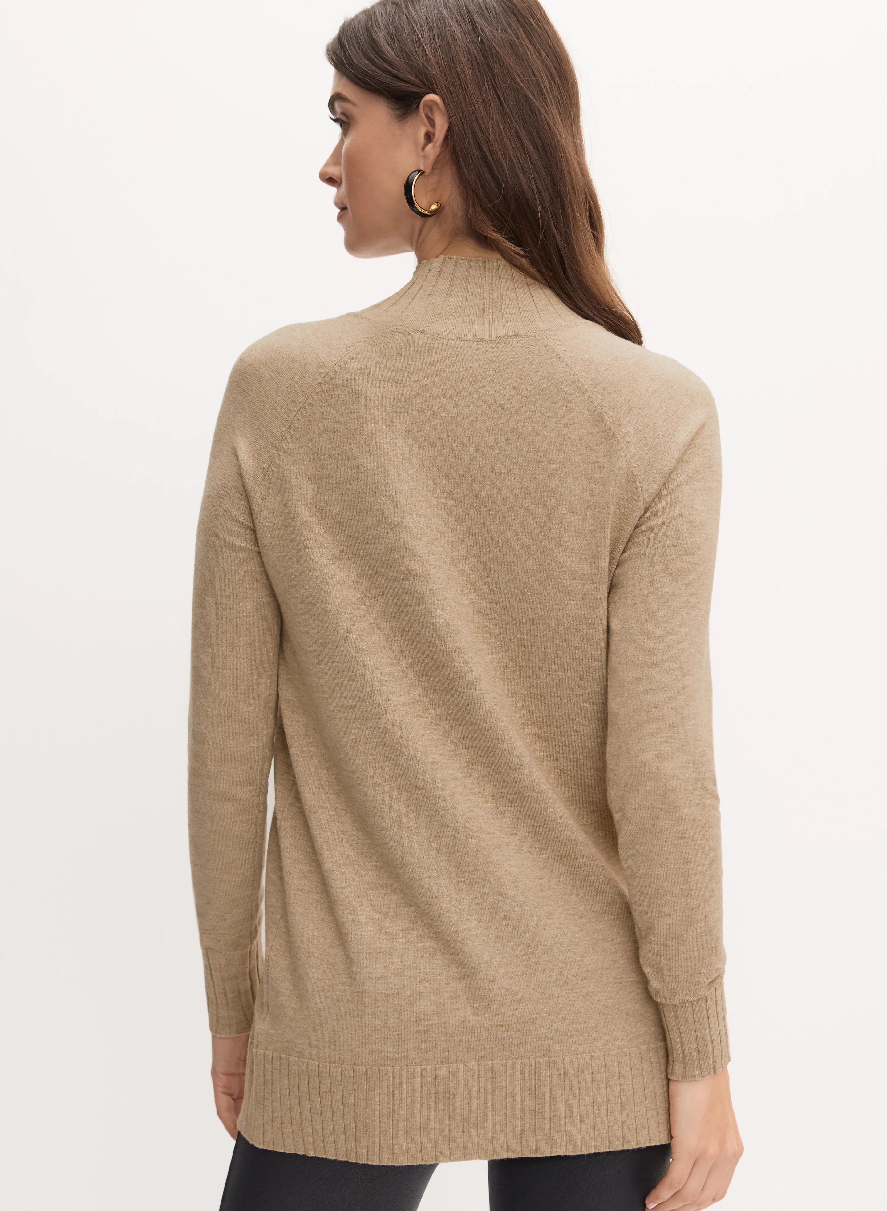 Mock Neck Rib Knit Sweater