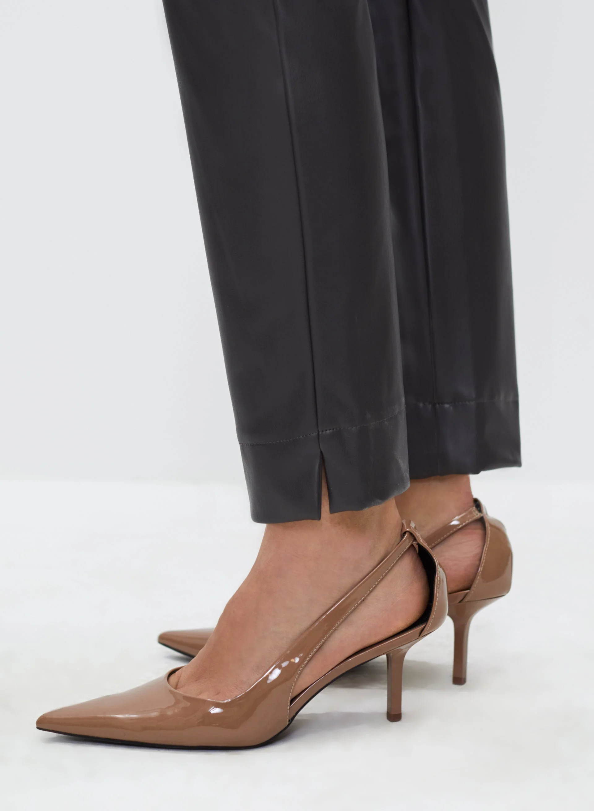 Vegan Leather Straight Leg Pants