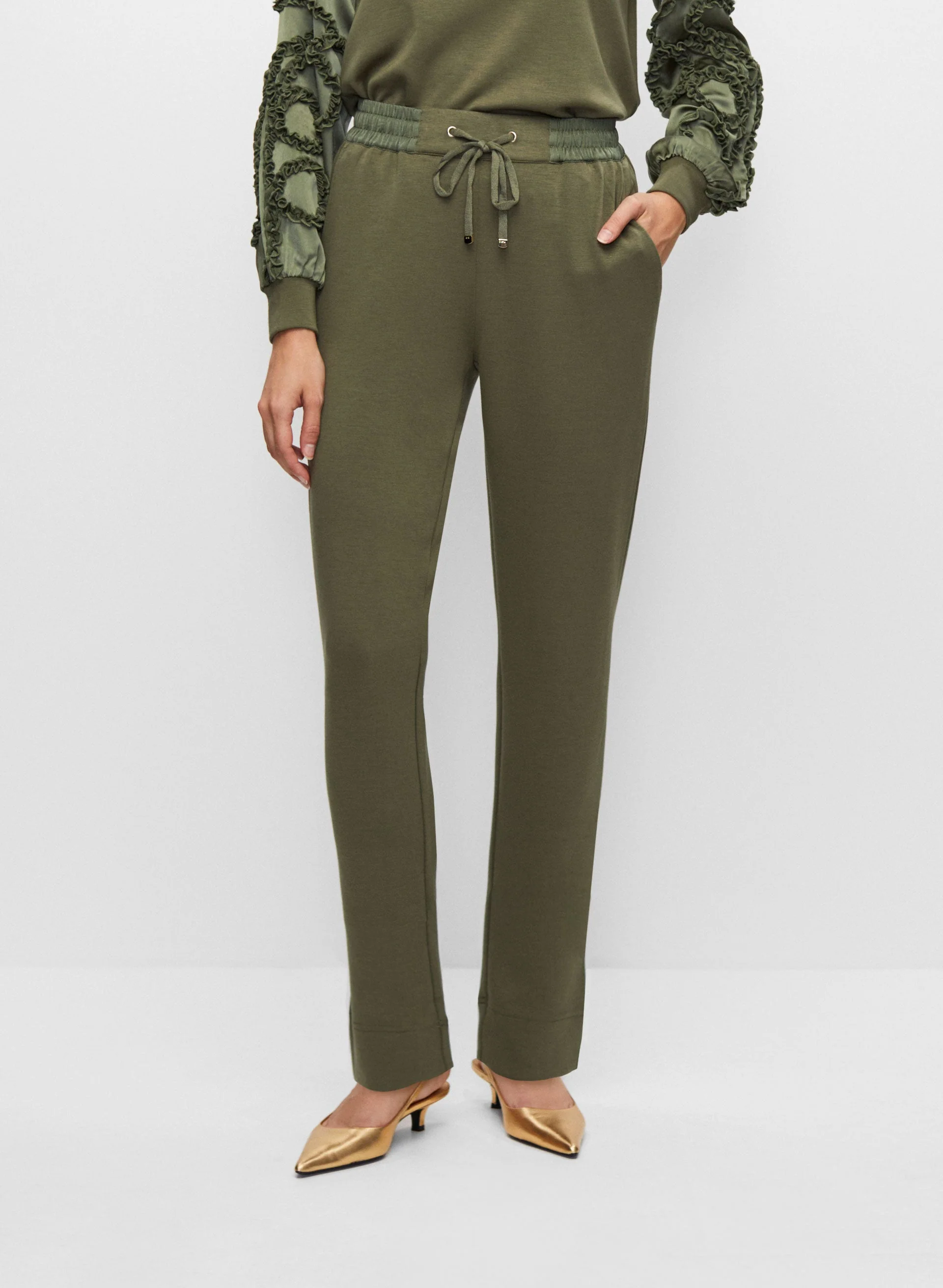 Drawstring Waist Pull-On Pants