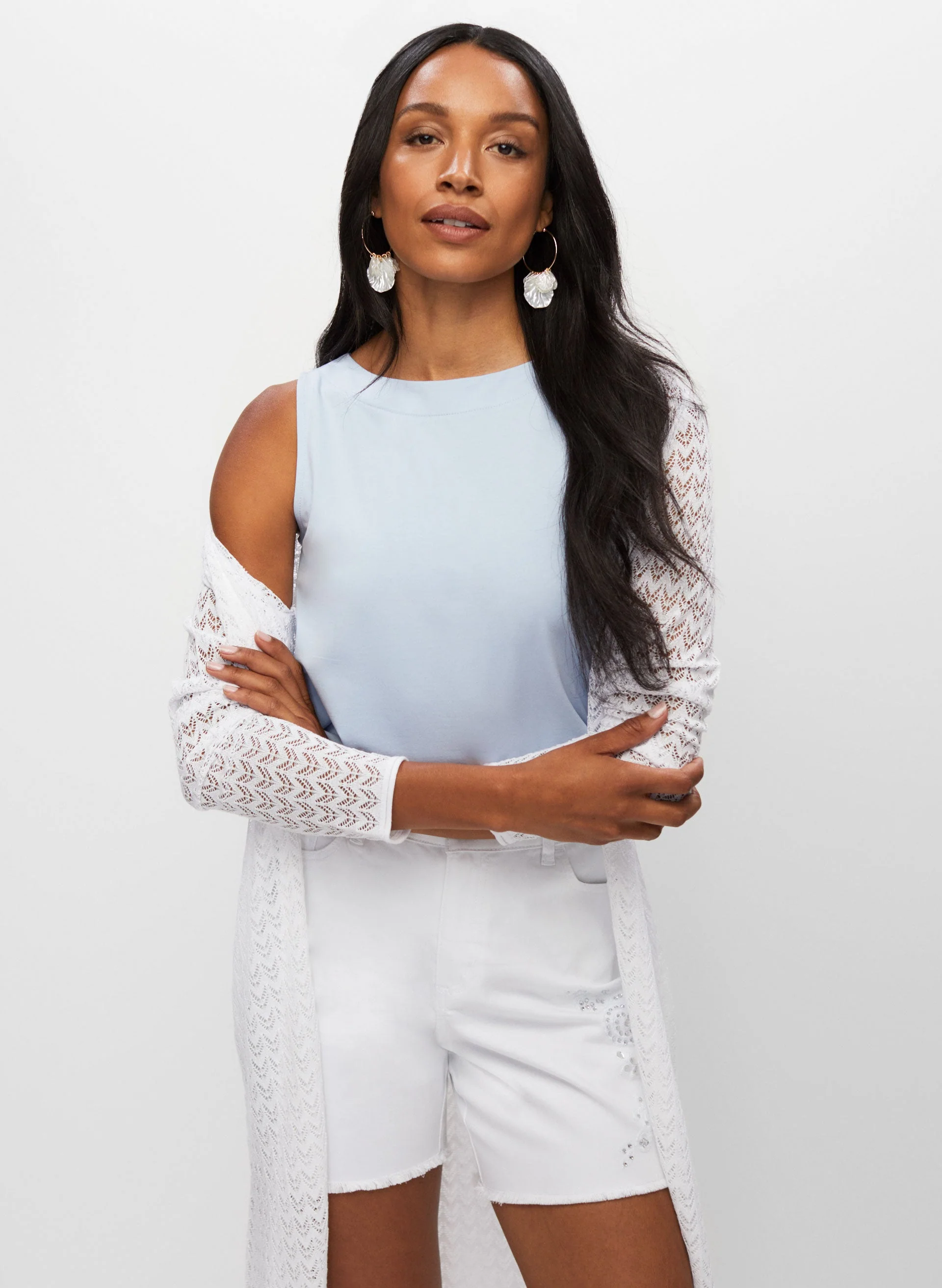 Sleeveless Boat Neck Top