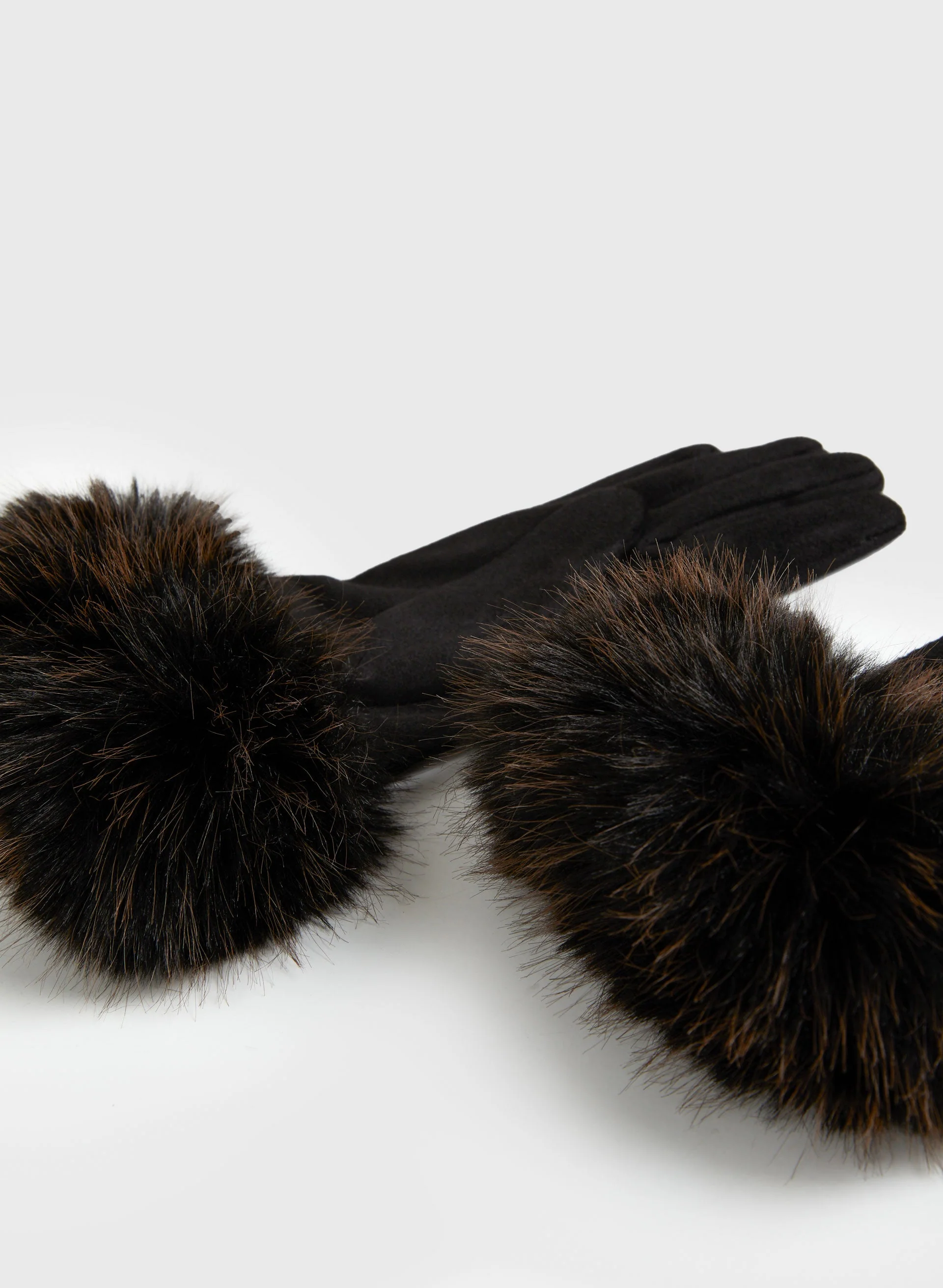 Vegan Fur Trimmed Gloves