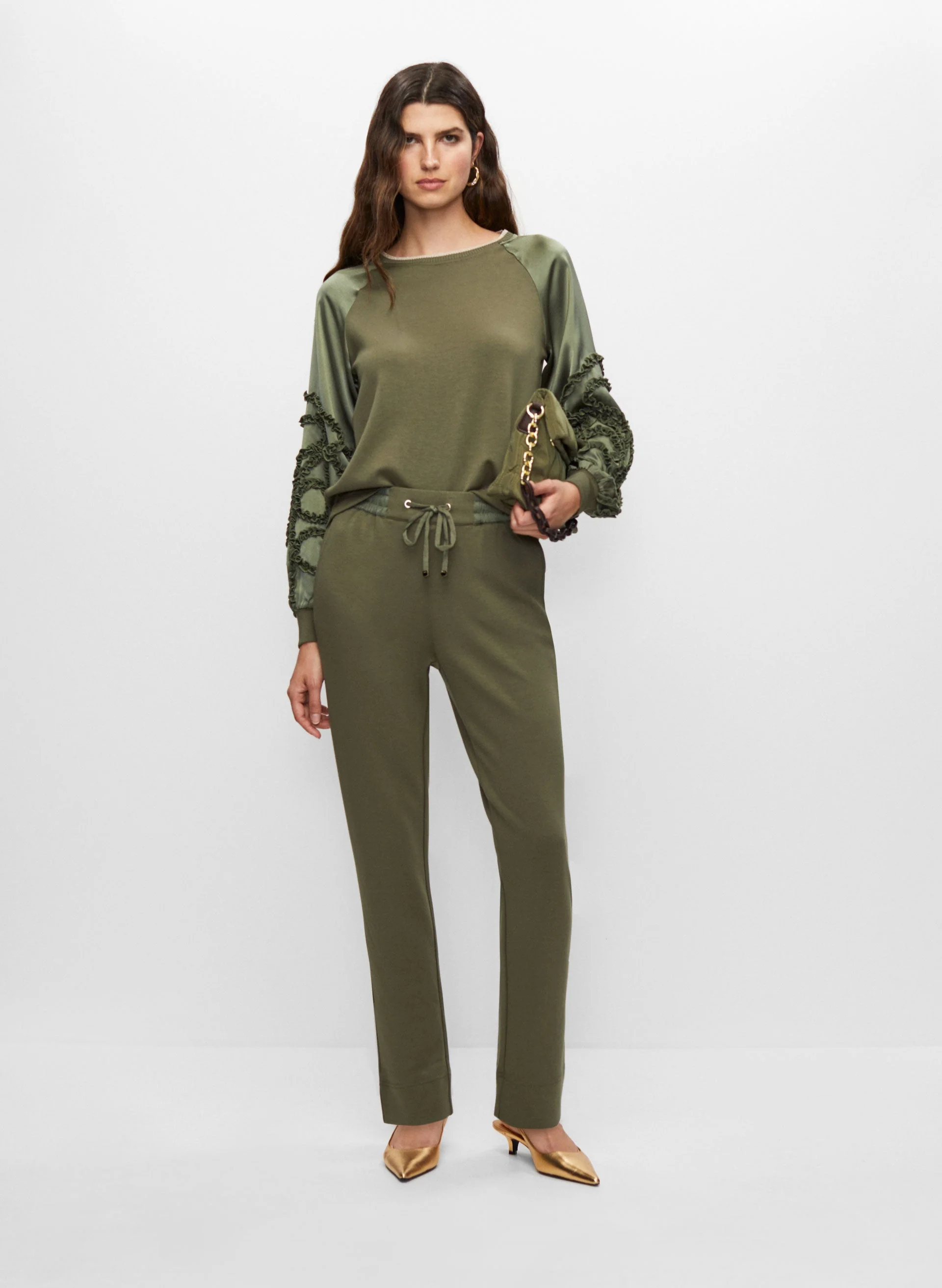 Drawstring Waist Pull-On Pants