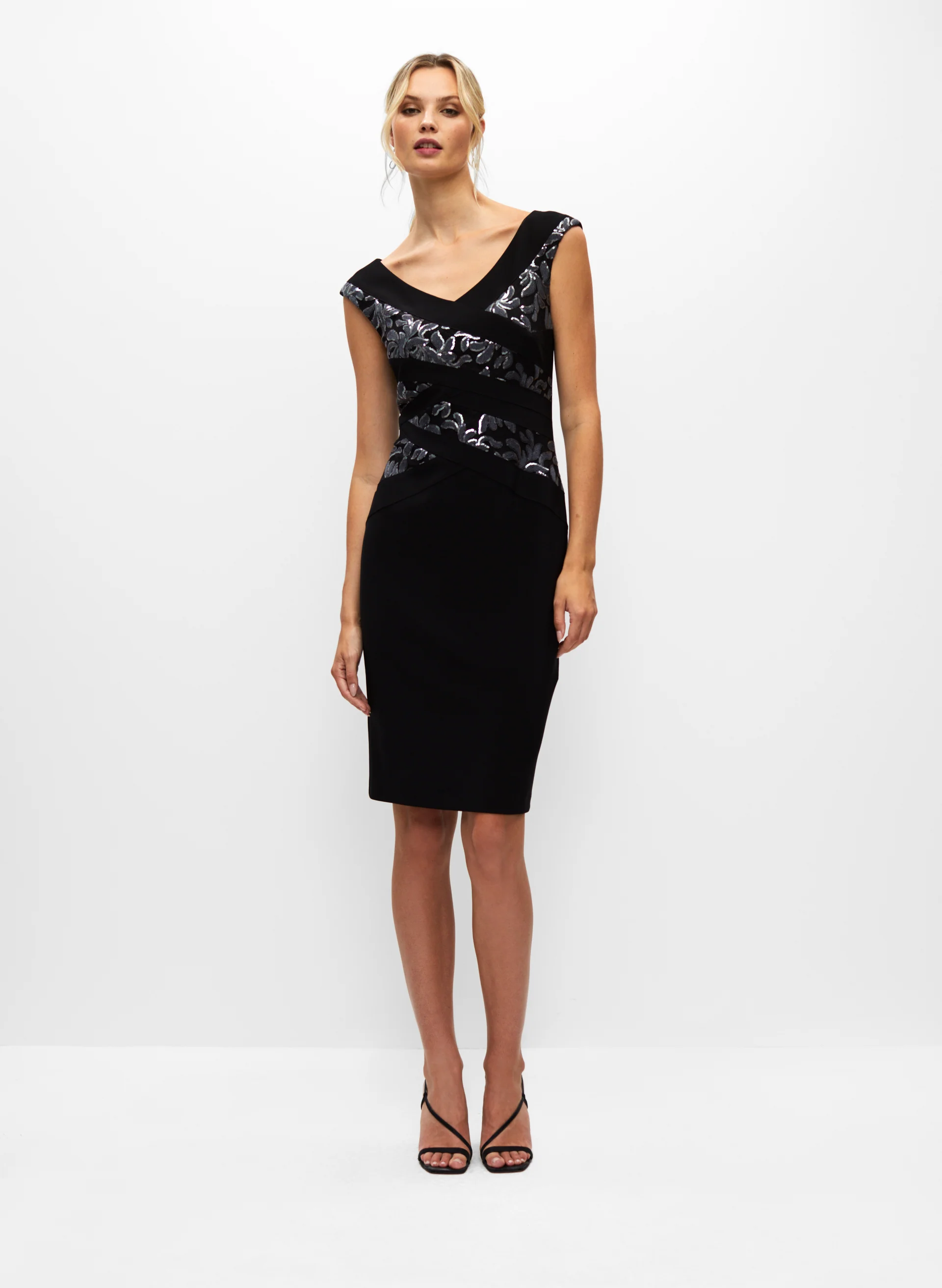 Joseph Ribkoff - Sequin Floral Print Dress